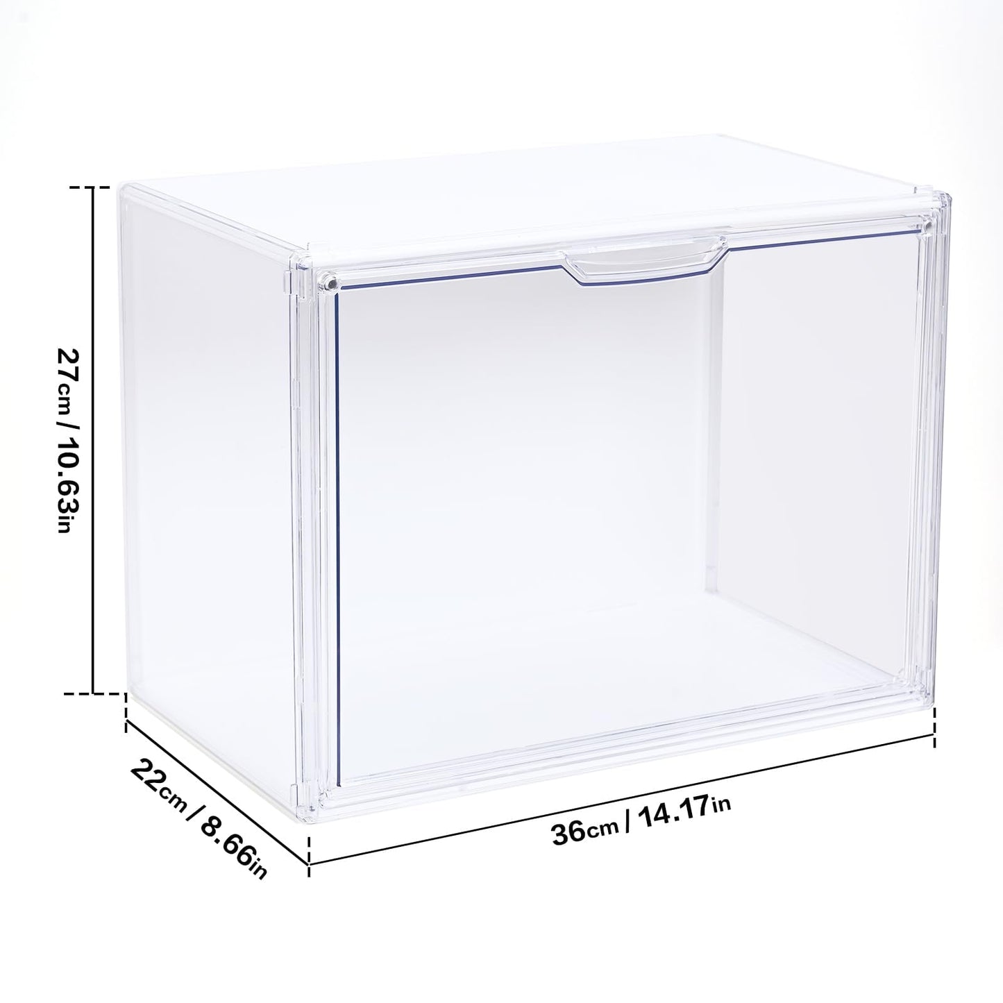 GUDEMAY Clear Acrylic Display Case with Light, Dustproof Stackable Showcase for Collectibles, Figures, Shoes, Toys & Jewelry - Plastic Storage Bins Support Voice Control Lighting