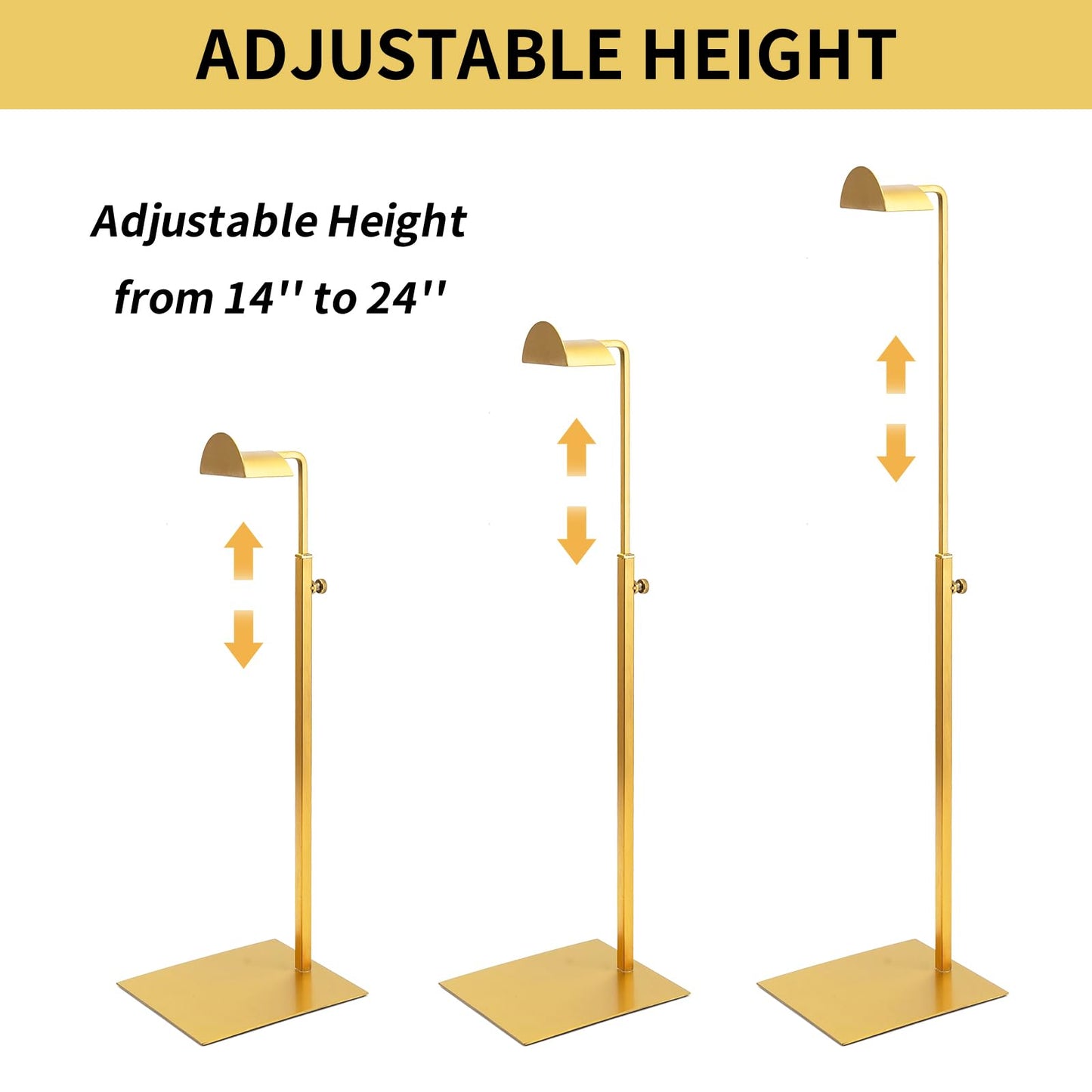 KMtilsh 3 Pack Purse Display Stand,Gold Handbag Display Stand,Adjustable
