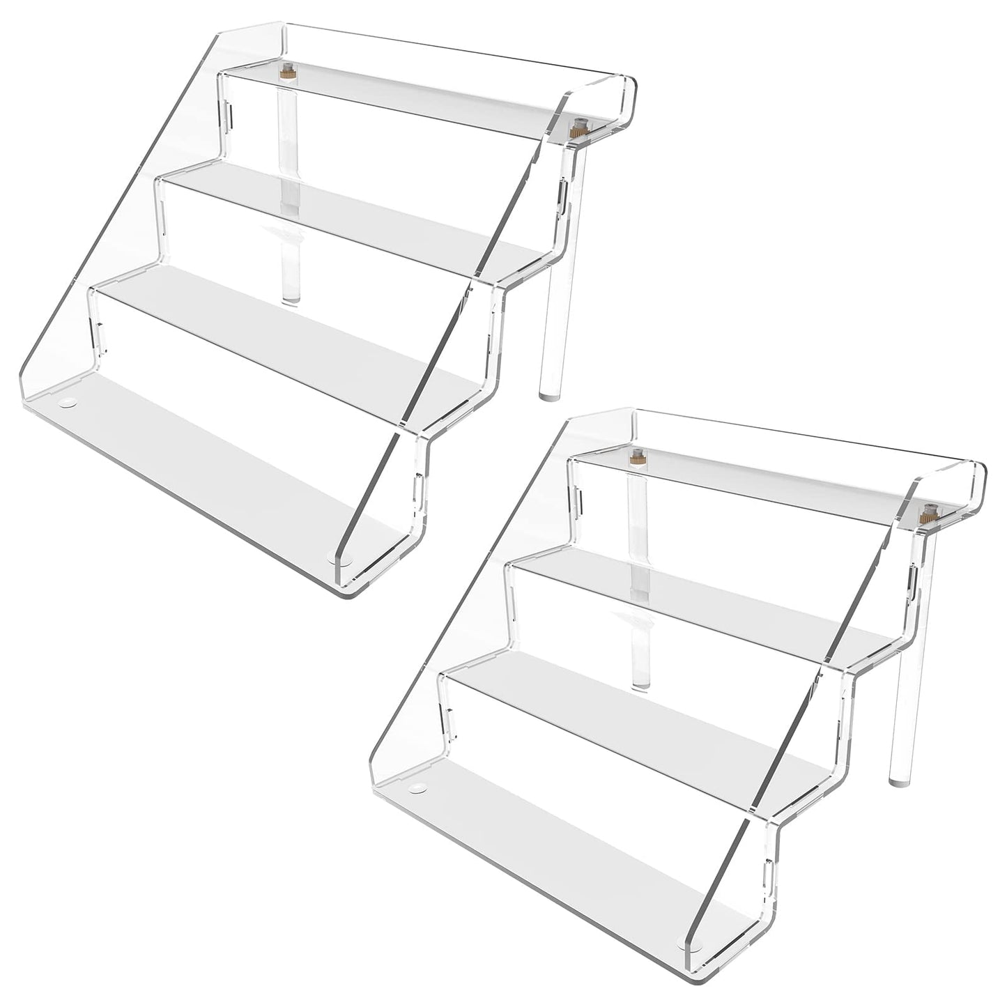 Sezanrpt Clear Acrylic Display Risers Stand Set of 2, Perfume Organizer Holder And Storage, Acrylic Cupcake Stand, Tiered Display Shelf for Funko Pop, Collections, Spice, Nail Polish, 9x8.3x6.7 inch