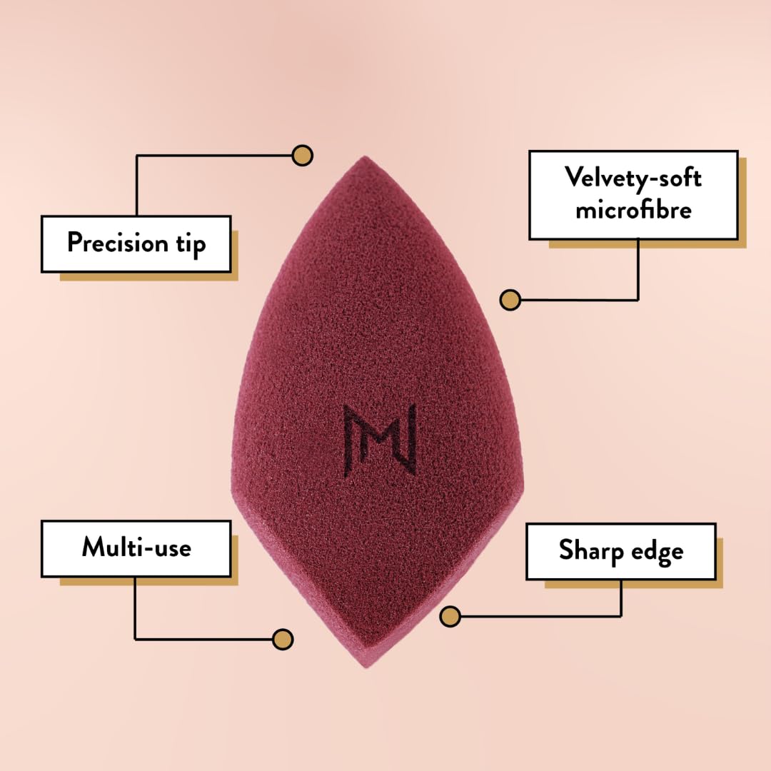 NATASHA MOOR Makeup Blender “Warrior” - Velvety Microfiber, Premium, Vegan, Latex-Free - Ideal for Flawless Makeup Application, Undereye Concealing, Contouring - Beauty Blender Sponge for Blending