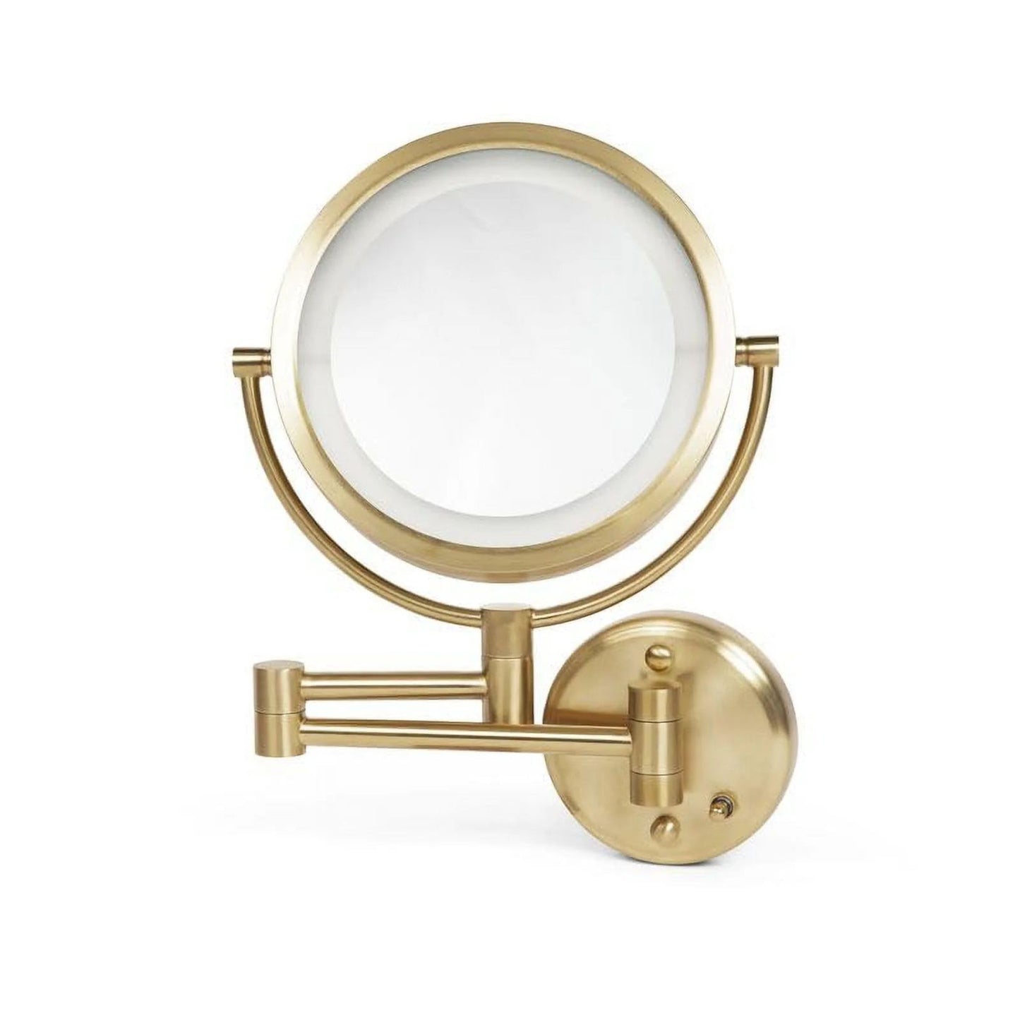 JERDON Wall-Mounted Vanity Mirror with Lights - Hard Wired Makeup Mirror with 8X Magnification & Gold Finish - Direct Wire Model HL88BGLD