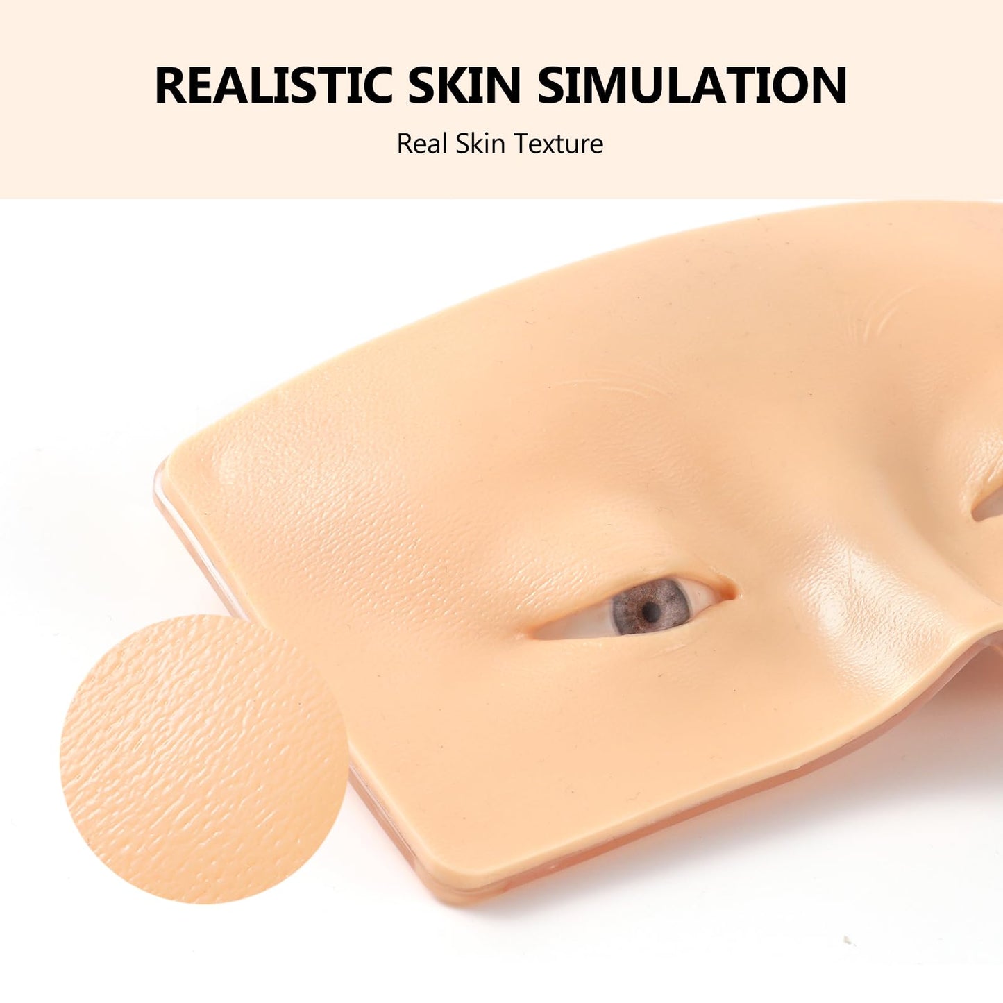 Laokiiy Makeup Practice Face Board, 3Pcs Realistic Silicone Eye Make up Mannequins Board Improve Makeup Training and Techniques for Artist and Beginner(Black+Yellow+White)