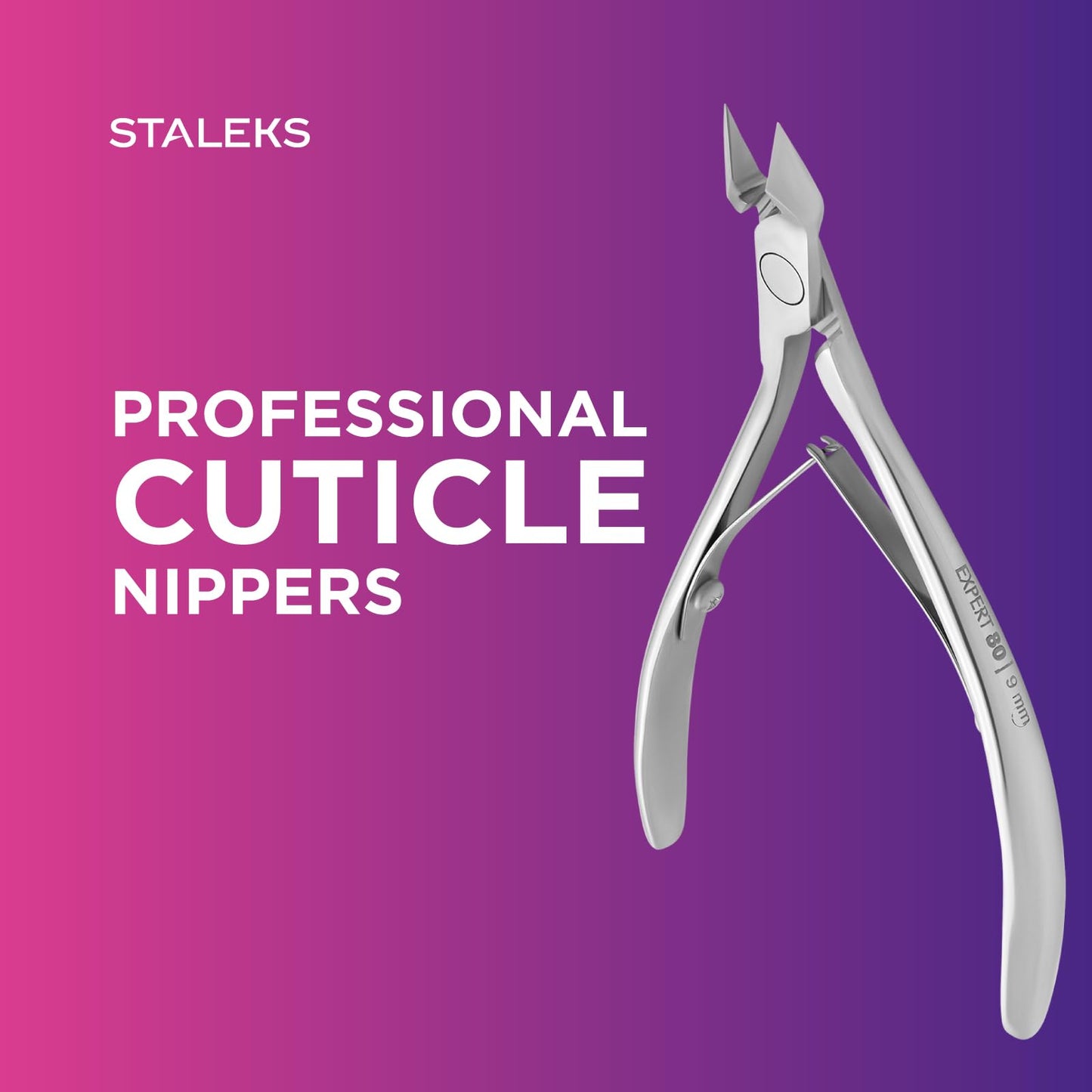STALEKS PRO Expert 80 9mm Professional Cuticle Nippers – Stainless Steel Skin Nippers for Manicure