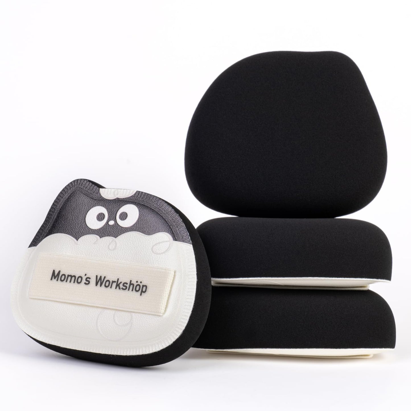 Momo's Workshop Makeup Sponge 2Pcs Lamb 85° Tip for Foundation Concealer Case