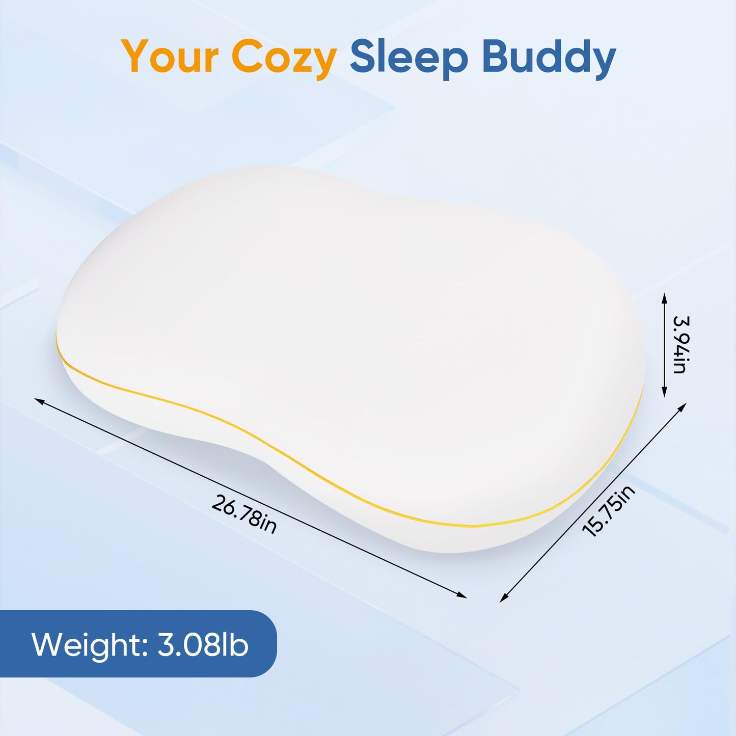 Justsafe Side Sleeper Pillow - Cooling Cervical Neck Pillow for Side Sleeping, Memory Foam Pillows for Back and Stomach Sleepers - Ergonomic Bed Pillow for Neck and Shoulder Pain Relief