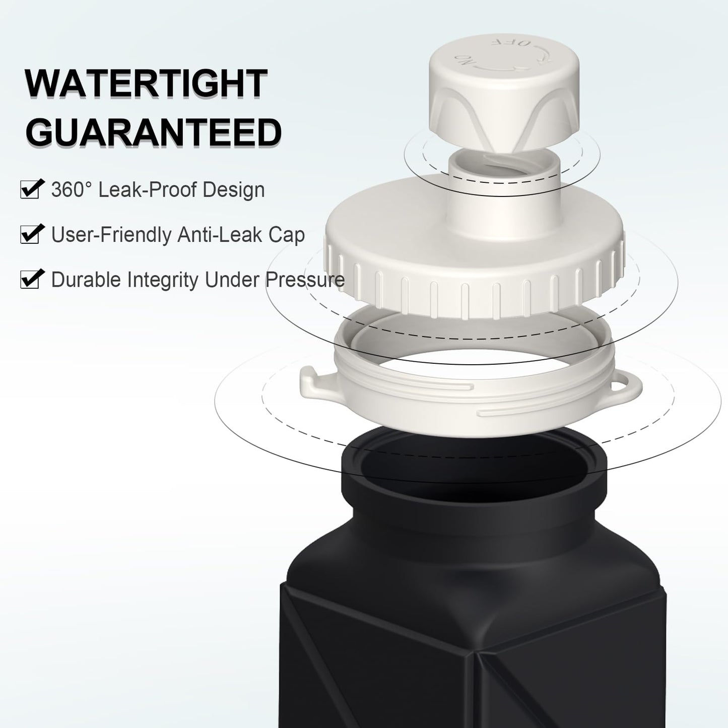 BEAUTAIL Collapsible Water Bottles 20.6oz, Silicone Foldable Portable Travel Water Bottle, BPA-Free, Leakproof Reusable for Traveling Camping Hiking Sports Outdoor, 2 Pack (Black+Dark Blue)