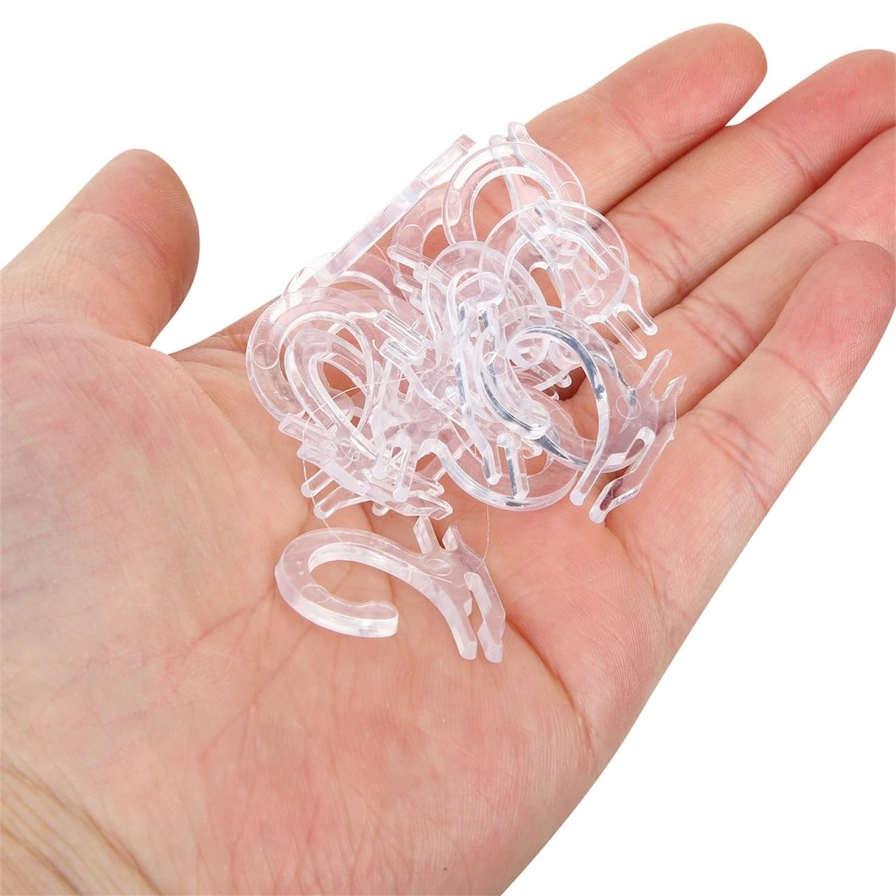 MAGICLULU Transparent Sock Display Hooks 0.98 Inch Clear Plastic Retail Hangers for Socks and Small Item Hanging Lightweight Packaging Hooks for Home and Store Use Pack of 300