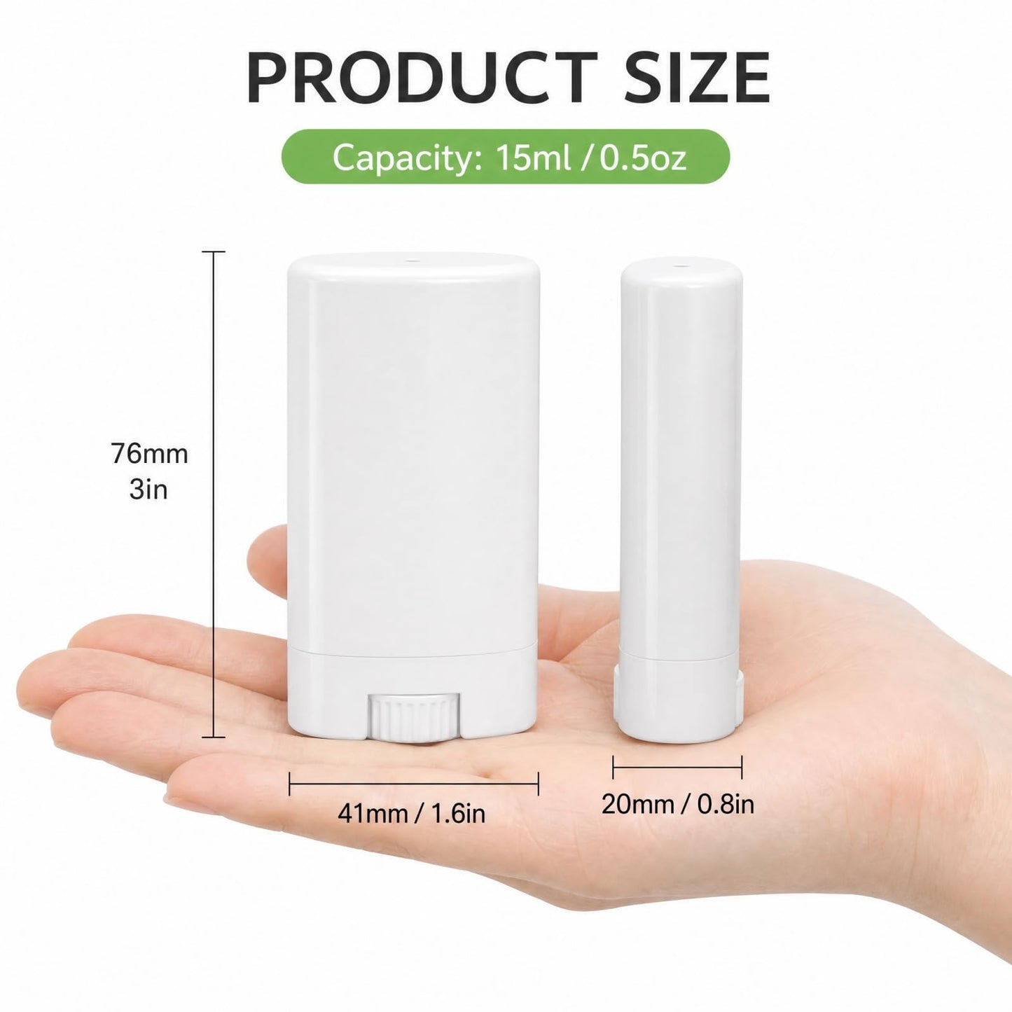 Jowgut 50 Pieces Empty Deodorant Containers, 15Ml/0.5Oz Oval Twist-Up Refillable Lip Balm Tubes Bulk, Plastic Travel Deodorant Holder Container for Lotion Bars, Shaving Soap Lipstick DIY