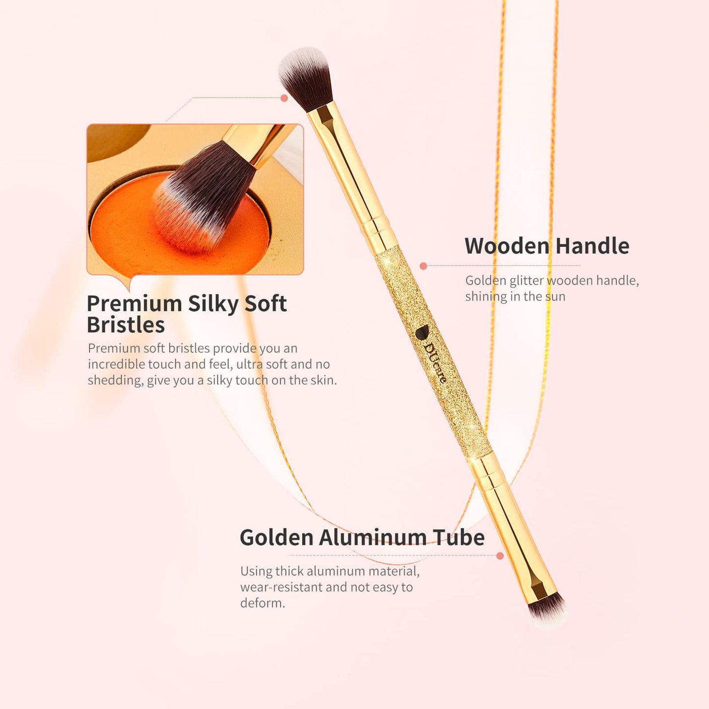 DUcare Eyeshadow Brushes 5pcs Double Sided Eyebrow Brush Makeup Brushes with Soft Synthetic Hairs Double Ended Eyeshadow Brush Set for Eyeshadow, Eyebrow, Eyeliner, Blending