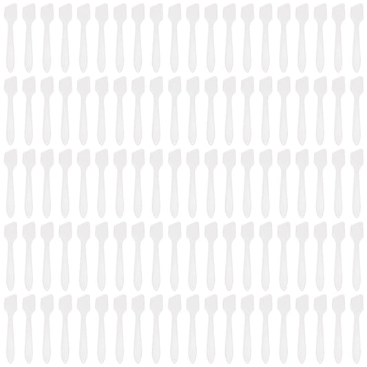 SumDirect Mini Spatula 500 PCS Face Spatula Cosmetic Spatula Frosted Clear Disposable Plastic Makeup Spatulas Mini