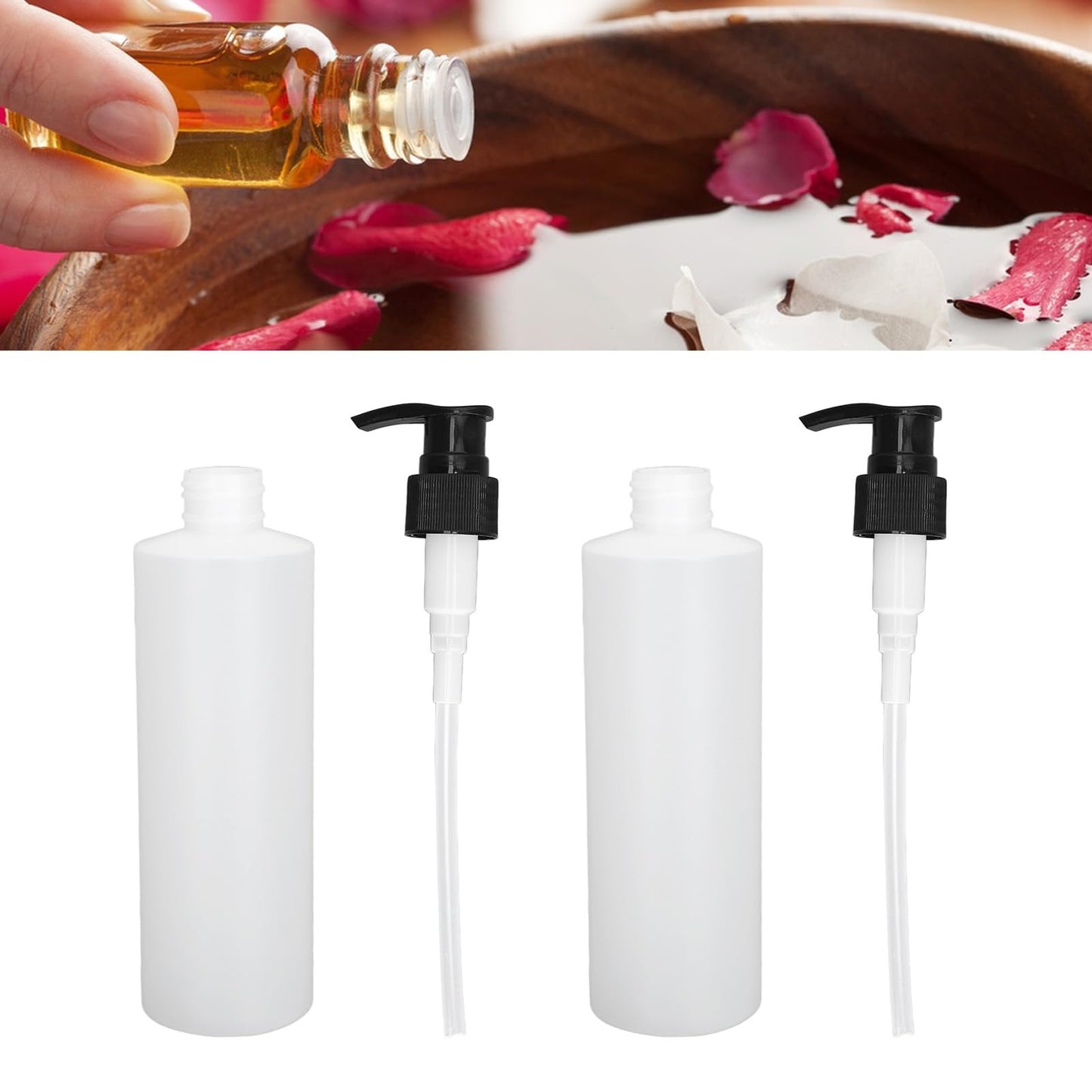 2PCS Massage Oil Dispenser, Reusable Bottles, Heater Pump and Replacement Accessories for Oil Warmer