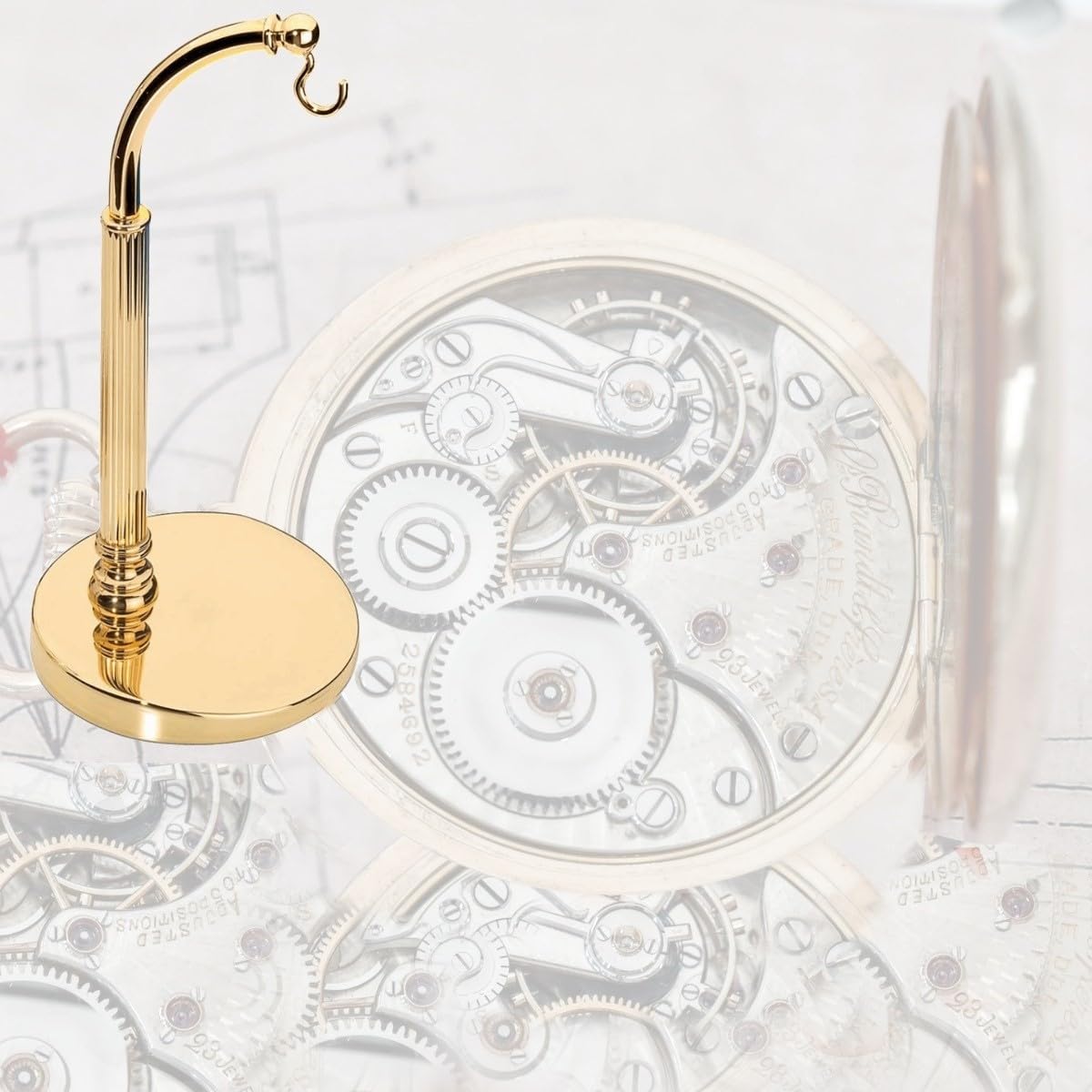 TAURISH Pocket Watch Stand Half Arch Stand Arched Holder Display Gold Tool (Watch Not Included)
