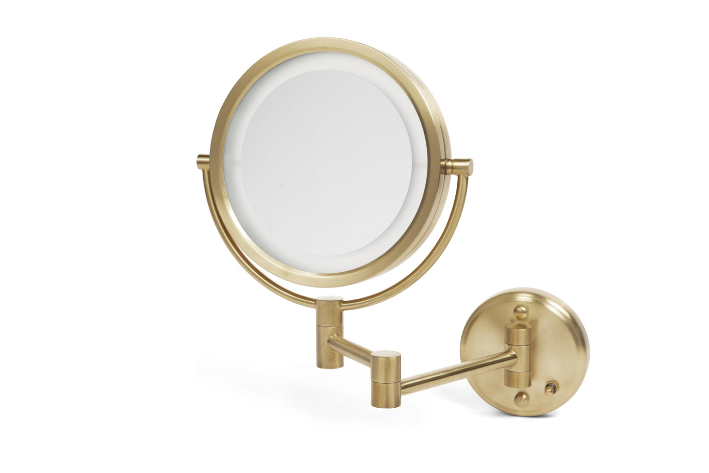 JERDON Wall-Mounted Vanity Mirror with Lights - Hard Wired Makeup Mirror with 8X Magnification & Gold Finish - Direct Wire Model HL88BGLD