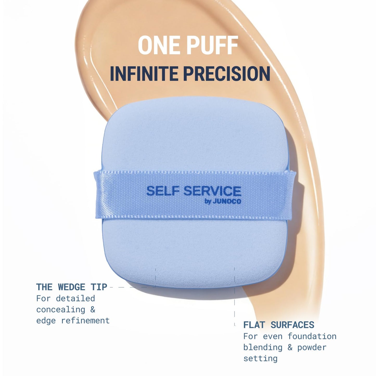 JUNOCO. Artist Puff Set – Multi-Surface Wedge Makeup Puffs for Precision Blending & Setting, Liquid, Cream & Powder, Reusable, 6-Pack