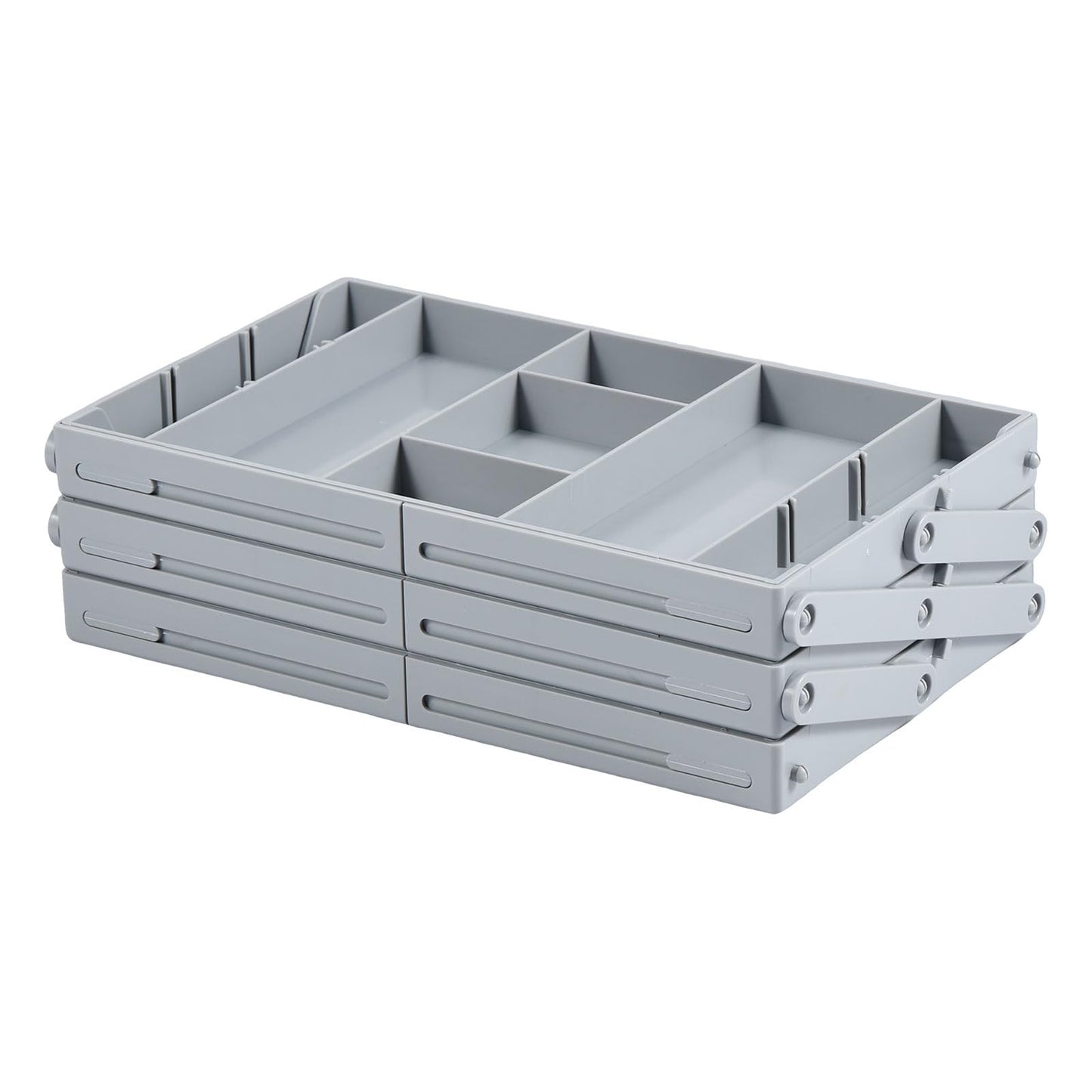 2/3 Tier Drawer Organizer Collapsible Drawer Organizer Tray, Expandable Junk Drawer Organizer, Multi Level Dresser Drawer Organizers Adjustable Storage Trays for Makeup, Jewelry (Single Row 3 Tiers)