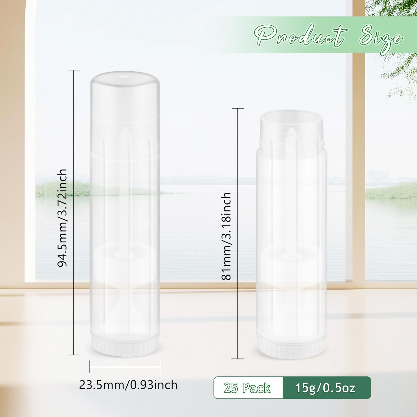 DynnnDy 25Pcs 15g/0.5oz Empty Clear Plastic Lip Balm Tubes Top-fill Lipstick Containers Refillable Homemade Sample Tubes for Chapstick,Lip Gloss,Solid Perfume,Lotion Bar