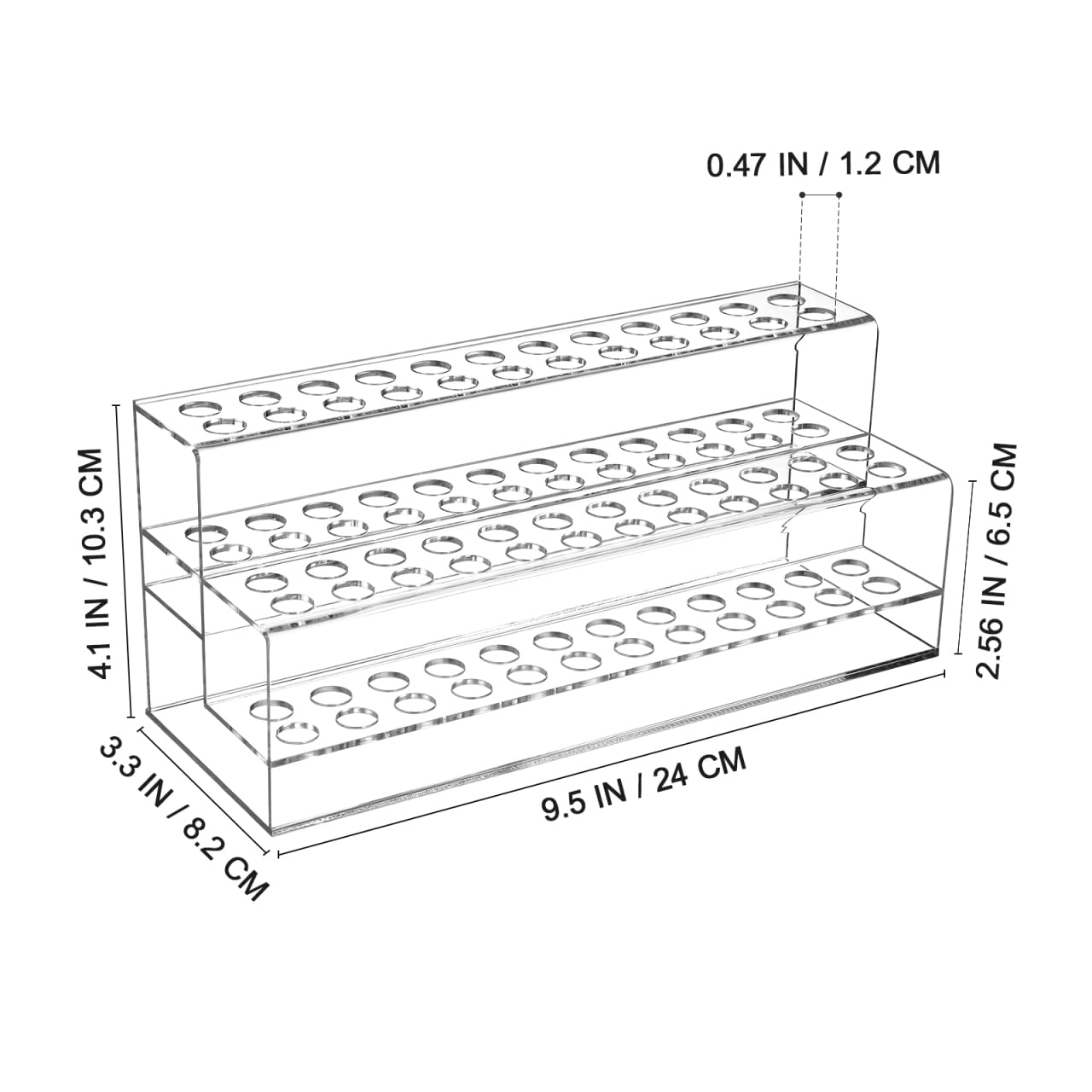 Cabilock 48-Slot Acrylic Pen Display Stand, Clear Desk Organizer