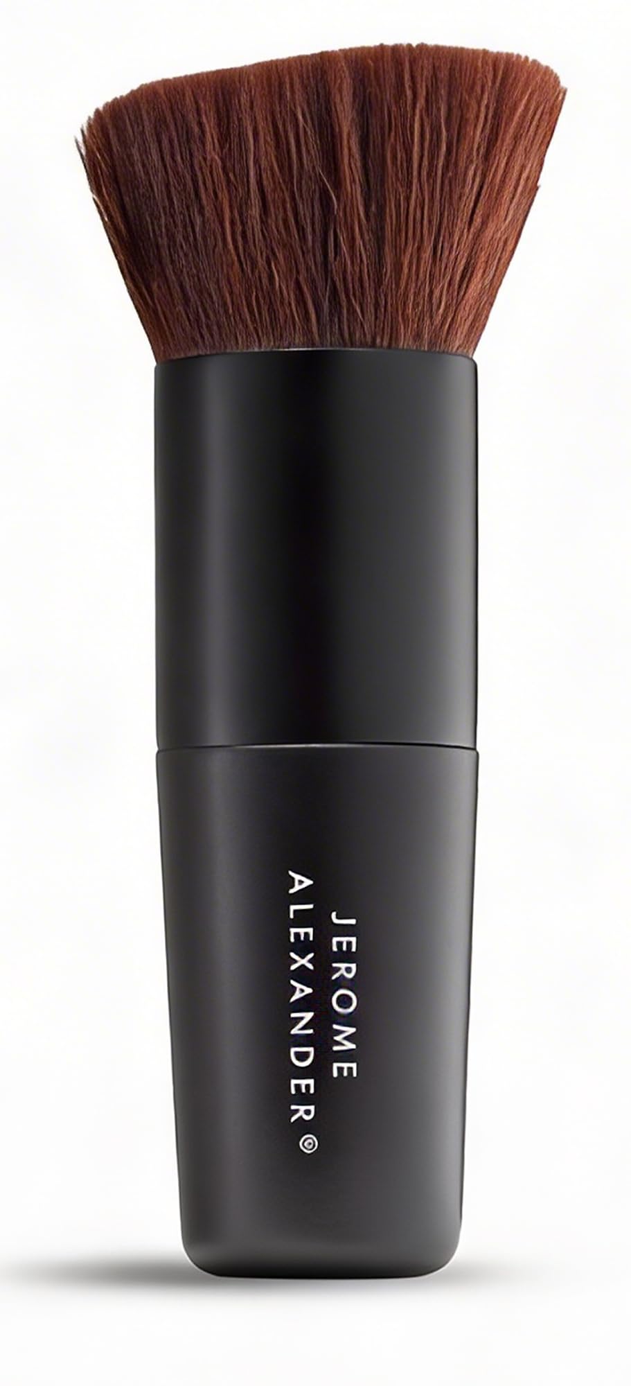Jerome Alexander Angled Kabuki Foundation Brush (Black) - Flat Top Buffer Brush for Seamless Blending of Liquid, Cream & Powder Makeup - Buildable Coverage Without Caking - Pro Vegan Bristles