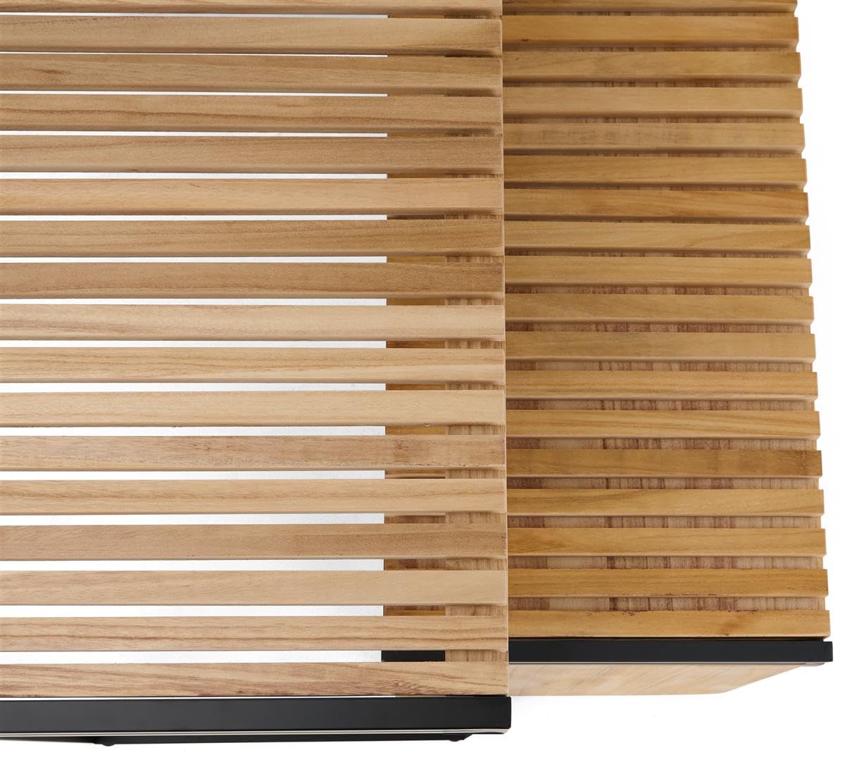 Displays2go Retail Display Nesting Tables, Rectangular, Slatted Pine Wood- Natural Finish (SMWMNTSTORN)