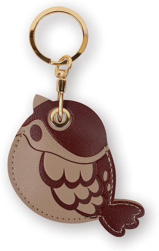 Leather Keychain Case Holder Compatible with Apple AirTag, GPS Airtag Keychain Finder Tracker with Key Ring, Anti-Scratch Protective Air Tag Cover