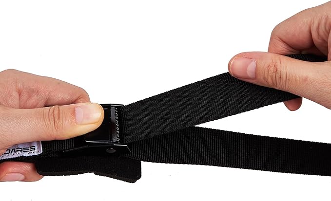 Lashing Straps with Padded Buckles Adjustable Cam Buckle Tie Down Cinch Strap for Packing Black 1in x10ft 2 Pack