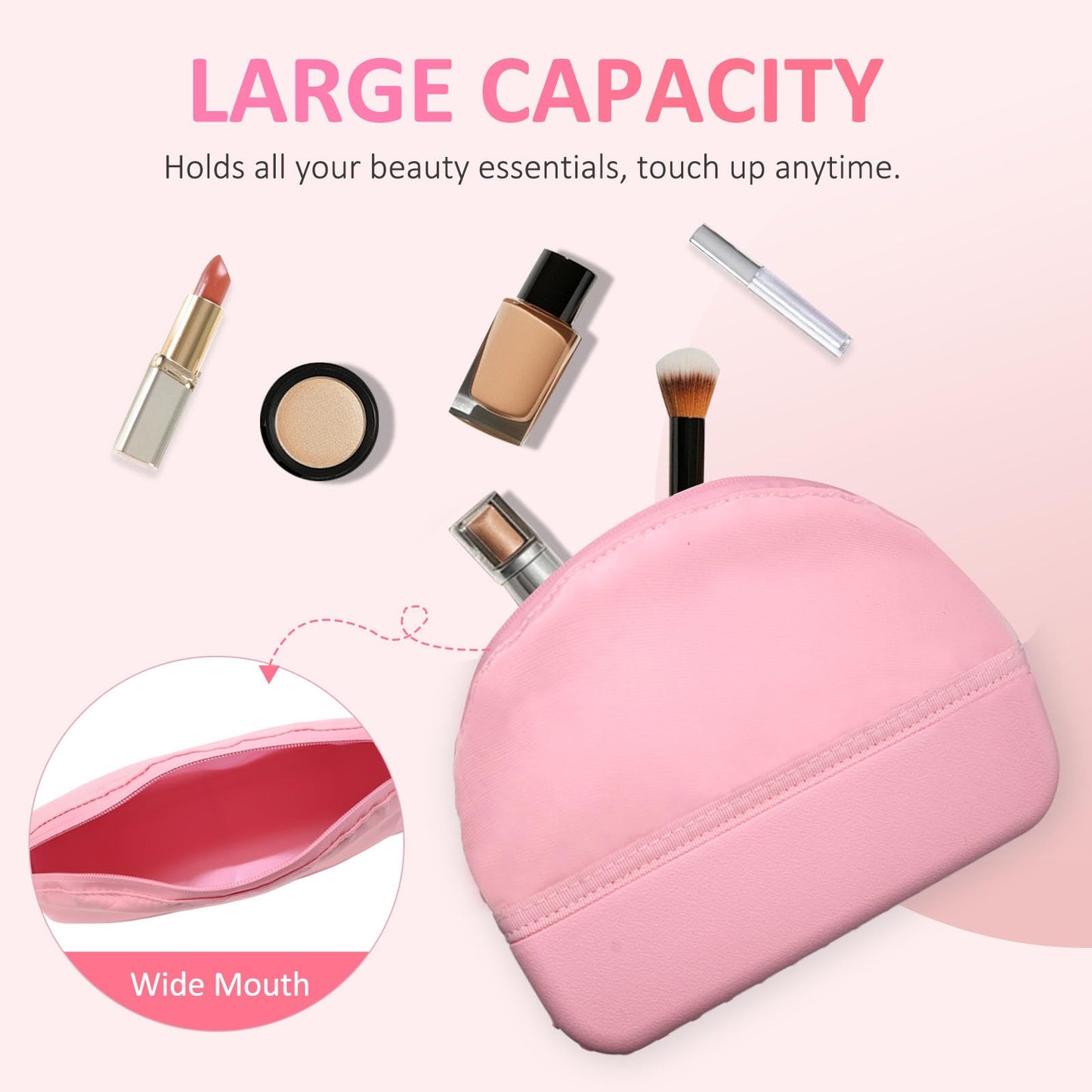 Juyeesm Cosmetic Makeup Bag for Bogg Bag, 8.7 x 6 x 2.8in Waterproof, Daily & Travel Beauty Organizer Case (Black and White)