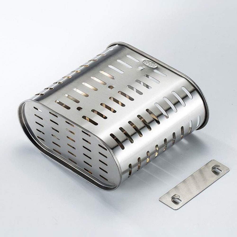 kaileyouxiangongsi Self Adhesive 2 Compartments Mesh Utensil Drying Rack/Chopsticks/Spoon/Fork/Knife Drainer Basket Flatware Storage Drainer, 304 Stainless Steel