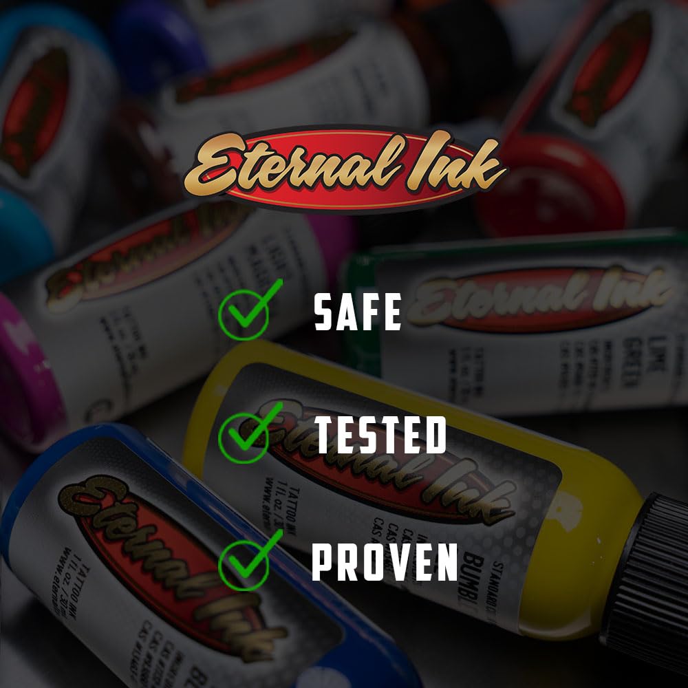 Eternal Ink True Blue 1 oz - Primary Solid Blue Tattoo Ink, Vibrant, Saturated, Easy to Mix - Classic Neutral for Artists - Vegan and Sterile for Professional Tattoo Artists and Beginners