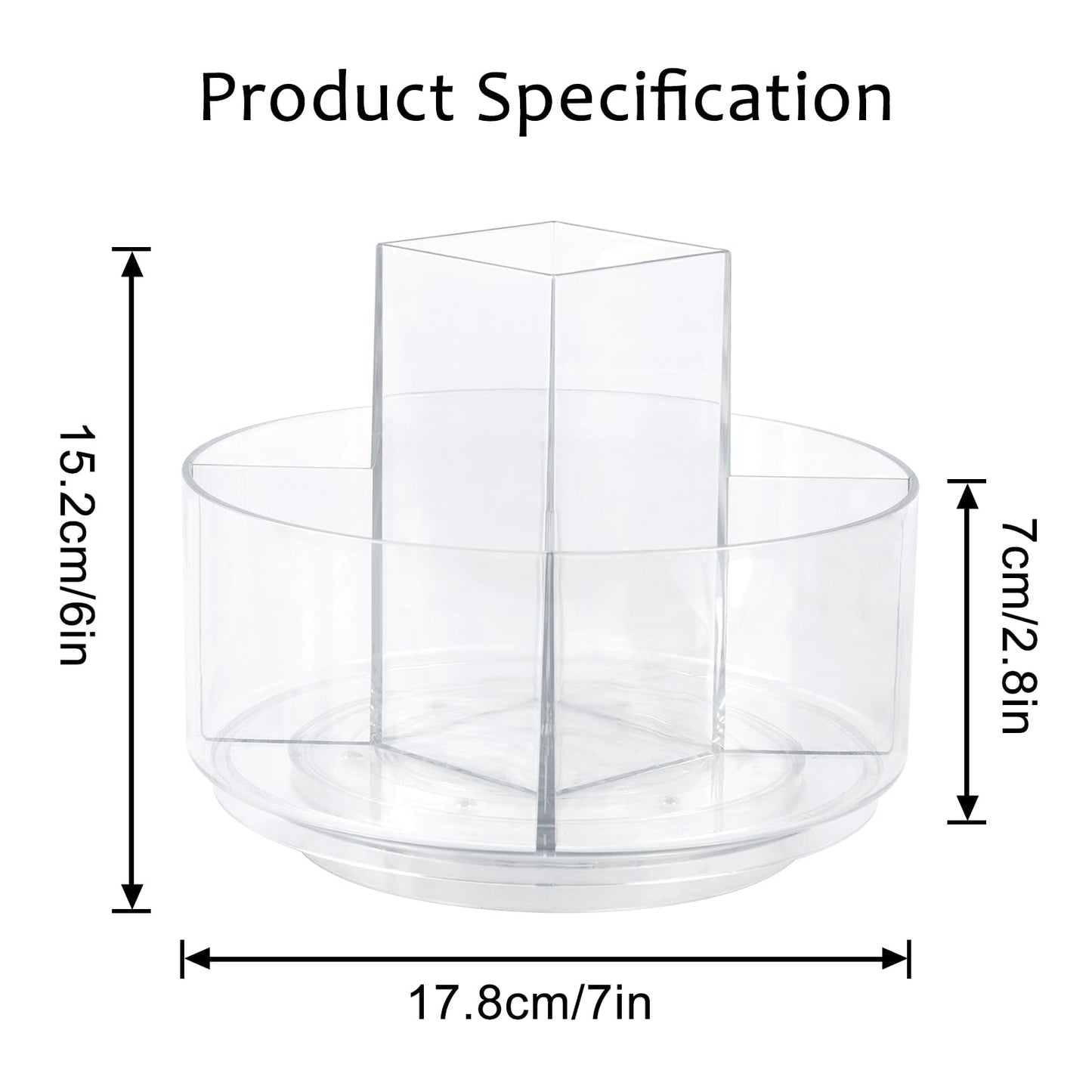 360° Rotating Makeup Organizer Clear Lazy Susan Organizer for Vanity, Cosmetic Display Cases for Bathroom Countertop, Makeup Storage Organizer, Desktop Dresser Sundries Storage Boxes