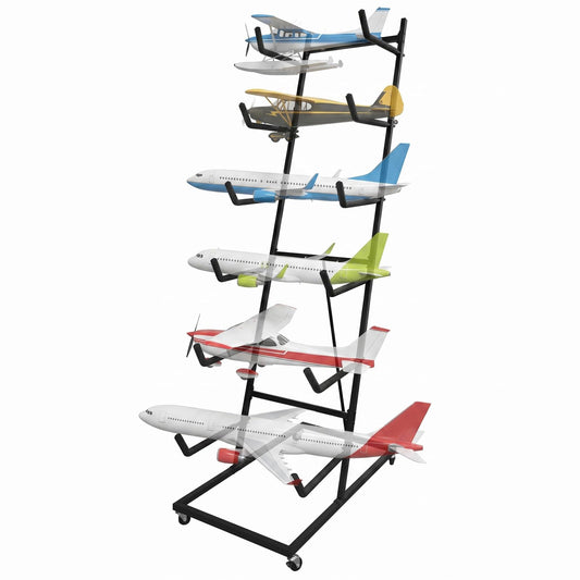 Avoirdus RC Airplane Storage Rack 6Tiers, Display Stand Model Airplane Stand with Foam Padding,Multi-Function Aircraft Carrier Stand with Wheel