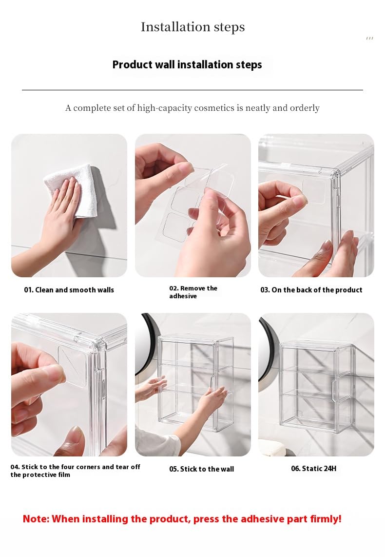 Transparent Acrylic Cosmetic Display Case with Magnetic Door - Stackable Makeup Storage Organizer for Skincare, Perfumes, Jewelry & Collectibles - Dust-Proof Clear Storage Box