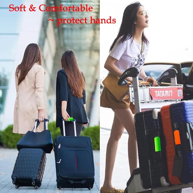 5pcs Neoprene Luggage Handle Wrap for Suitcase Identifier Luggage Makers Covers Wraps Travel Accessories - Fluorescent Orange