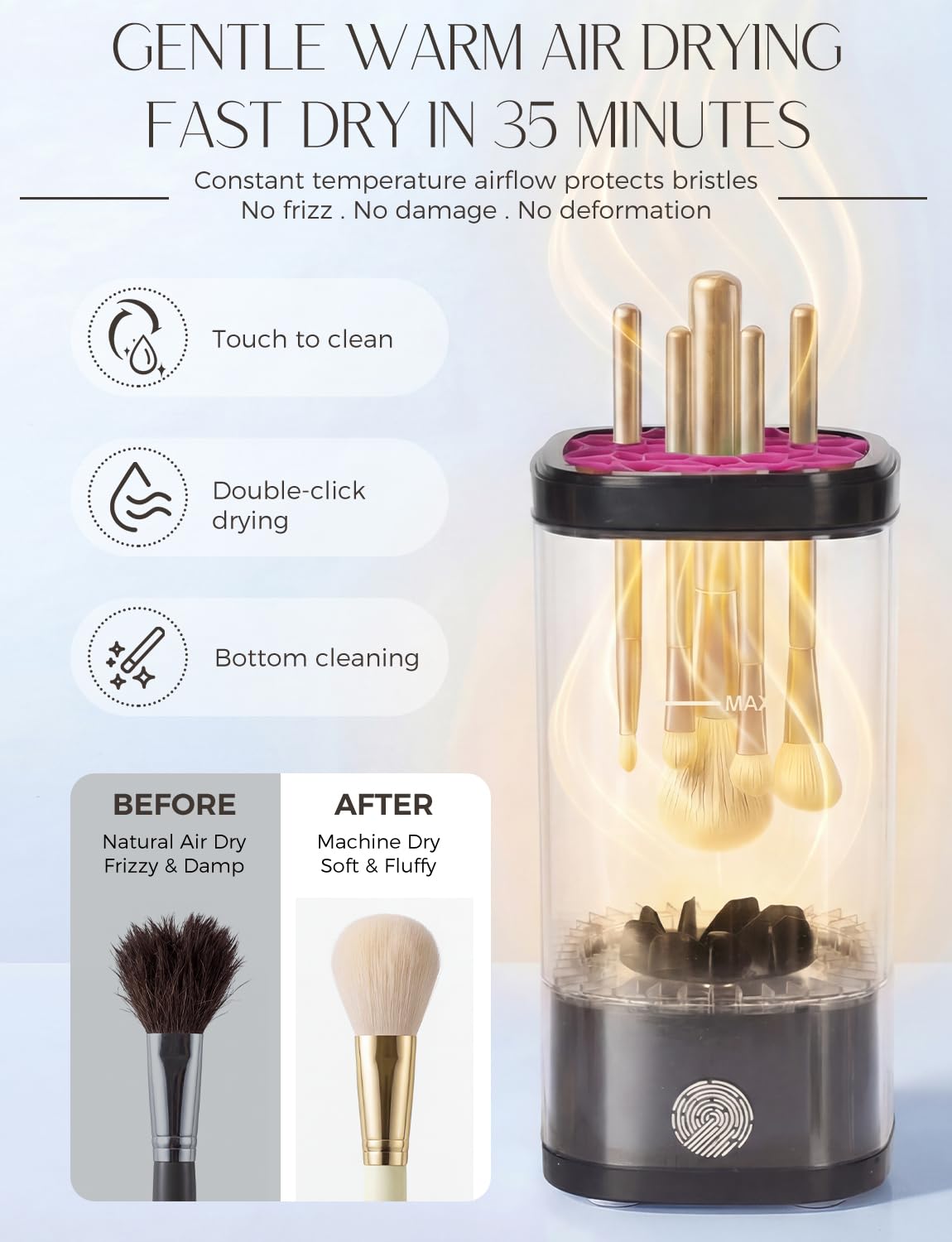 Electric Makeup Brush Cleaner Machine,3 in 1 Makeup Brush Cleanser & Washer,Cleaning Tool,Cosmetic Brushes Cleaners Cleaning For All Size Beauty Makeup Brush Set,Eyeshadow, Blush Brush. (Black)