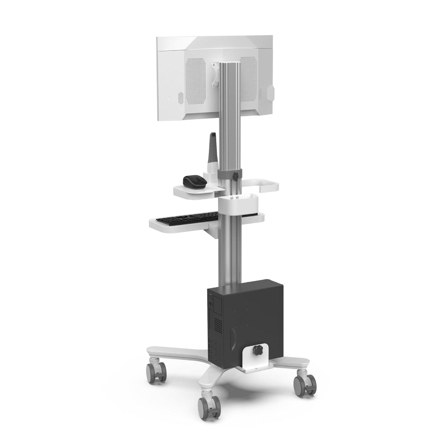 Medical Cart Mobile Workstation with Oral Scanner Holder, Height Adjustable, Rolling Stand with Monitor Mount, Medical Trolley for Hospital Clinic lab Beauty Salon