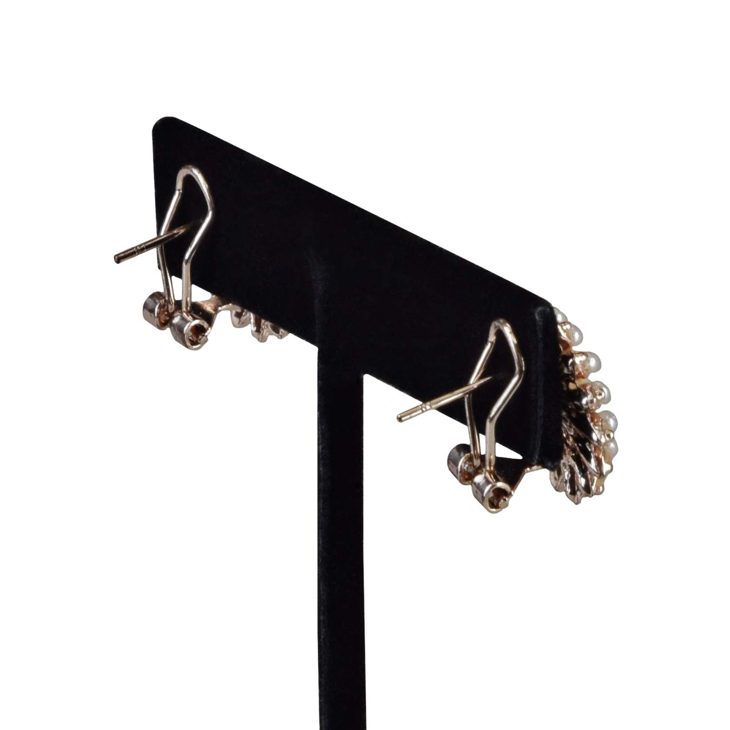 Ikee Design 6Pcs Set Earring T Stand Display Set with 3 Different Heights, T Shape Jewelry Earring Showroom and Tradeshow Showcase Displays, Black Velvet, 4 1/2 H in ; 5 3/4 H in; 6 3/4 H in