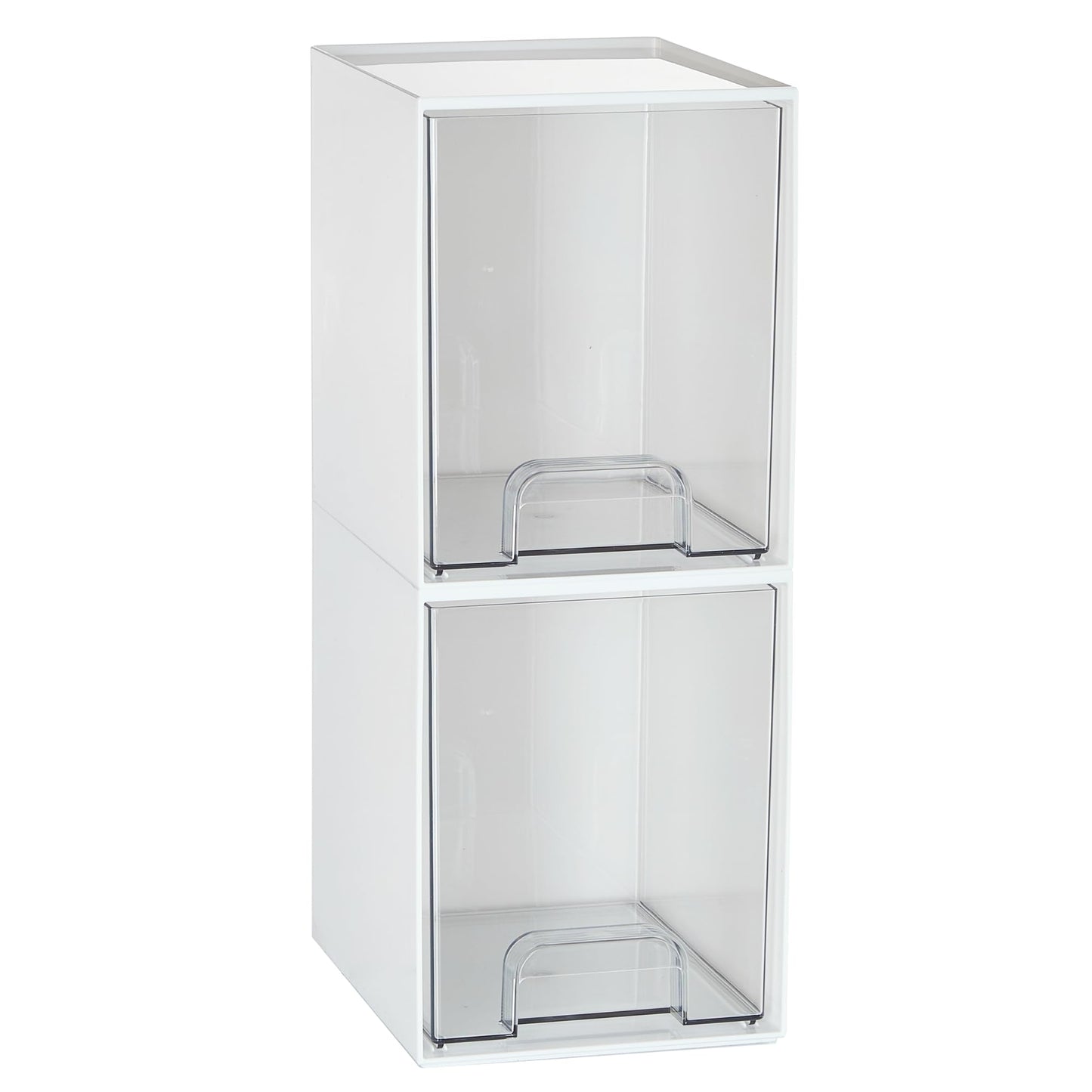 Vtopmart 2 Pack Stackable Storage Drawers, Plastic Organizers Bins for Baby Bottles, Skincare, Beauty Supplies, Ideal for Vanity, Bathroom, Kitchen Countertop, Cabinet Orga