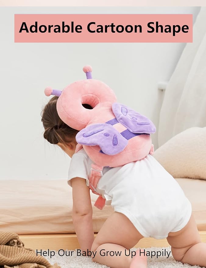 JunNeng Toddler Baby Head Protector Backpack for Toddler Walker with Knee Pads&Anti-Slip Socks, Elephant