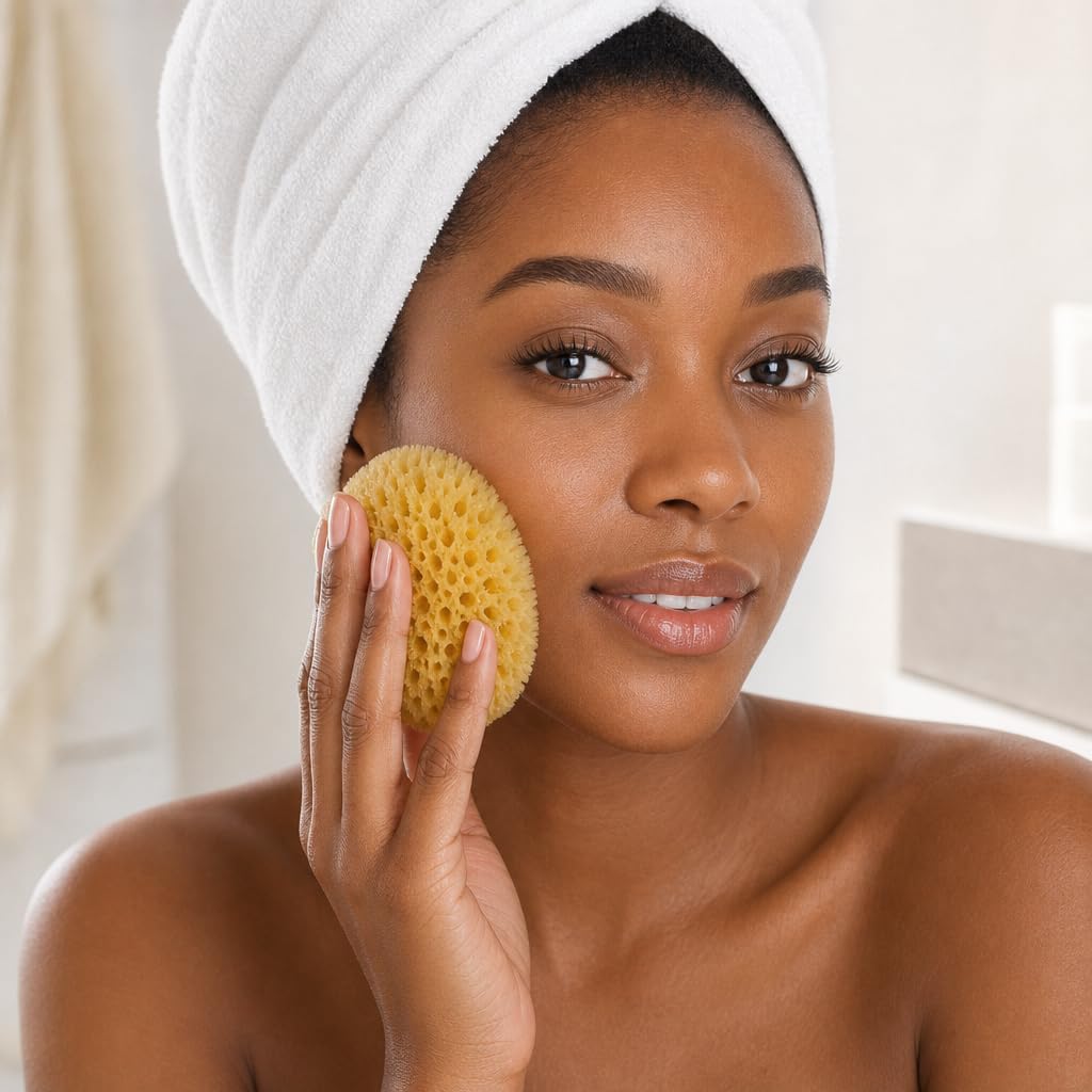 Real Natural Sea Sponges Multipack - 5pc Spa Gift Set in Premium Bag, Kind on Skin, for Bath Shower Facial Cleansing, Pamper Moms Brides Girlfriends & Teens (5 Pack Standard Packaging)