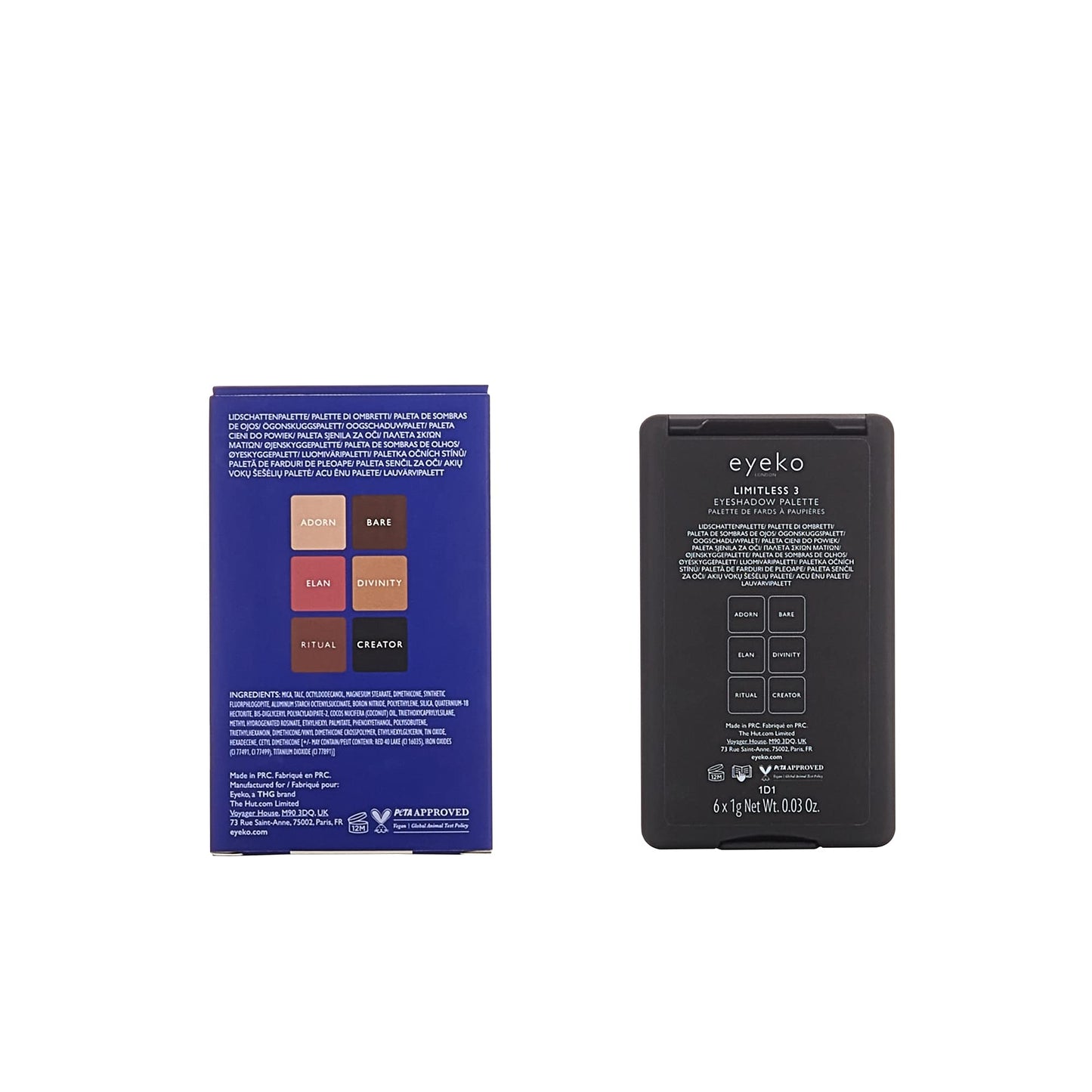 Eyeko Limitless Eyeshadow Palette 3 - High Pigment - 6 Shades - Blendable Warm Browns and Champagne Shimmers - Lightweight - Vegan