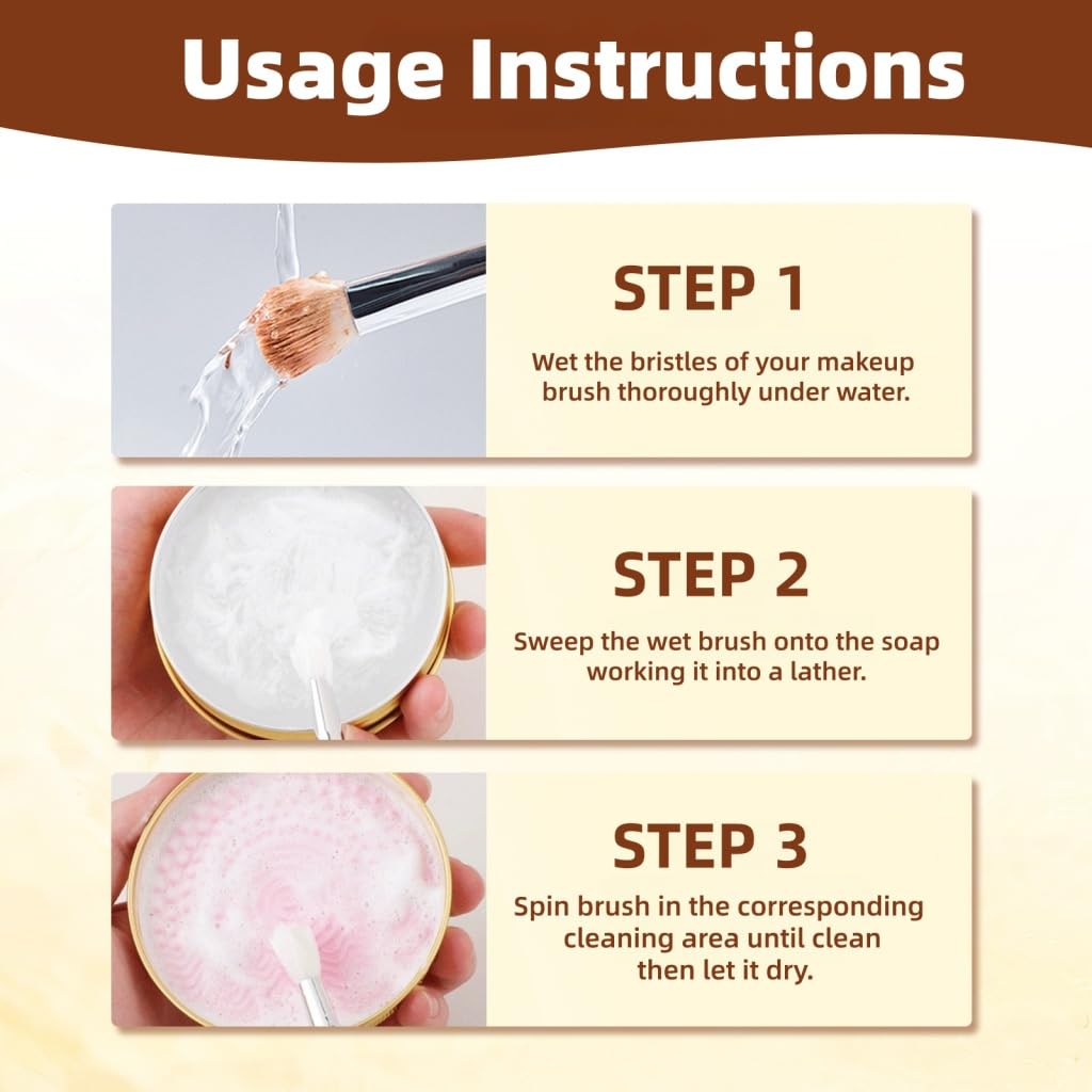 Litthap Coconut Oil Vegan Makeup Brush Cleaner Soap with 3-Zone Silicone Mat | Cruelty-Free Solid Cleanser for Blenders & Puffs