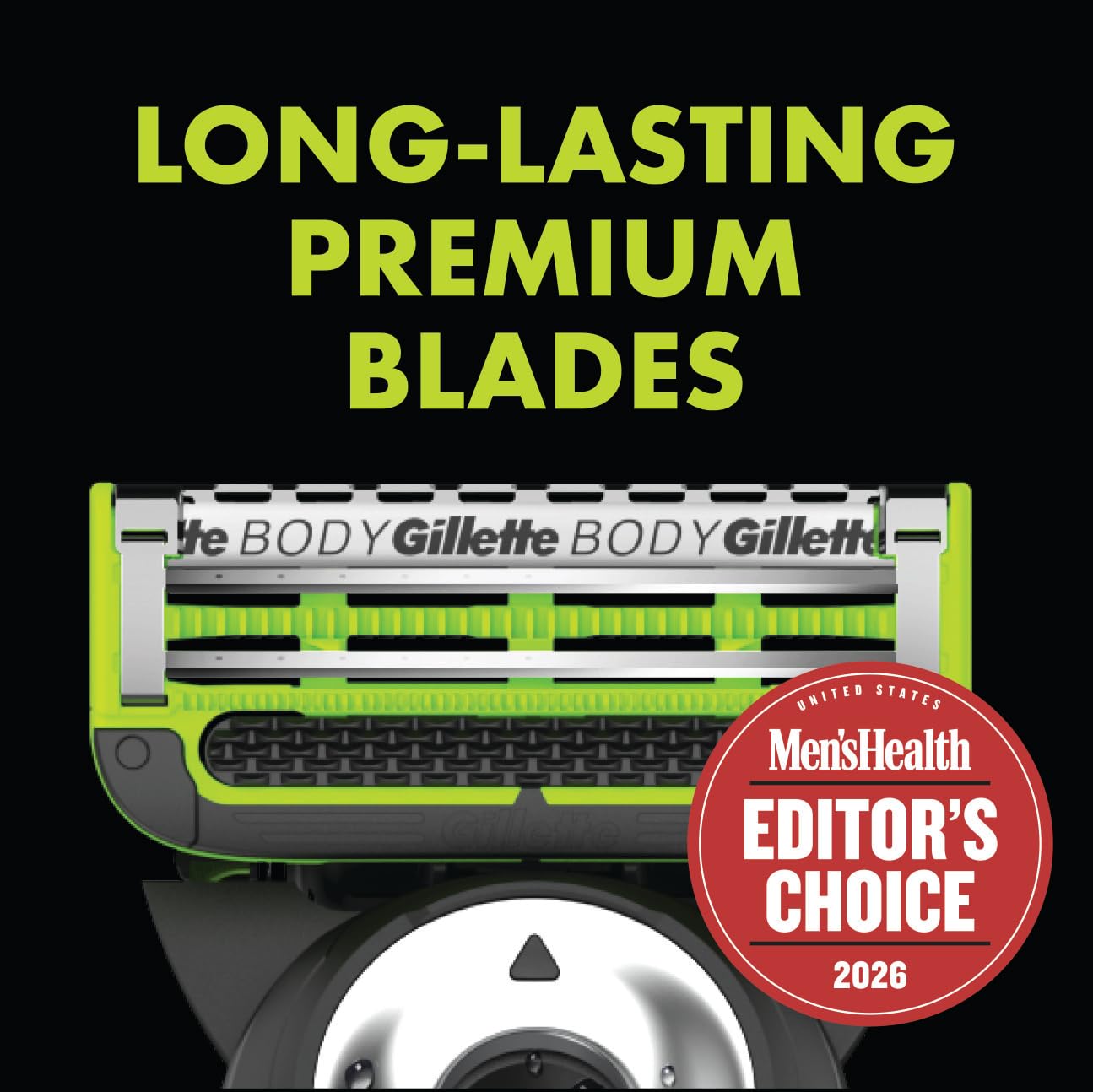 Gillette Labs Body + Intimate Razor Blades for Men, Anti-ingrown bar, 10 Blade Refills