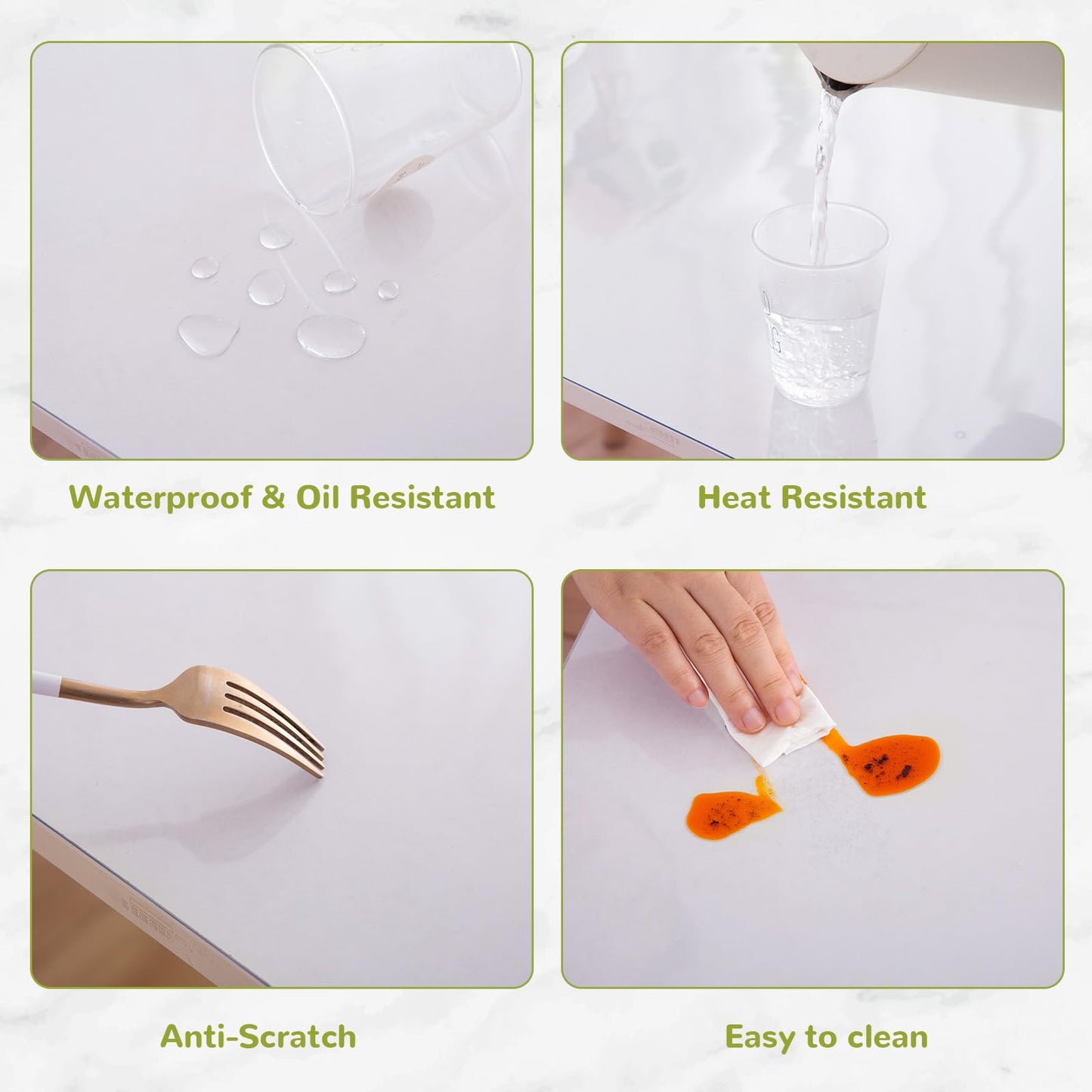 Eisdroma 14 x 24 Inch Clear Table Cover Protector, Clear Desk Mat, Table Protector, 1.5mm Plastic Table Cover, Vinyl Table Protector, Mats on Top of Desks