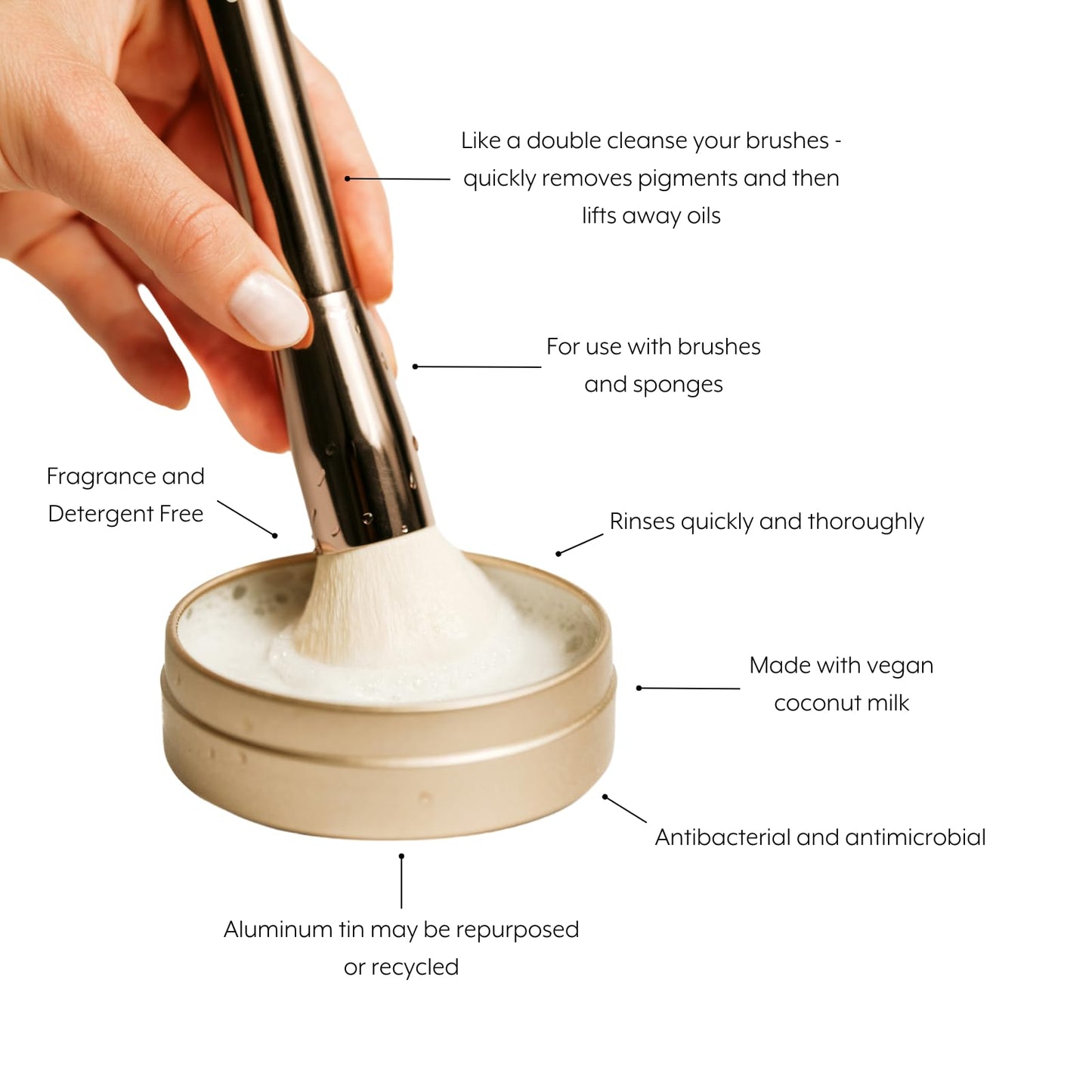 Jenny Patinkin Makeup Brush Cleaner Soap, Luxury Vegan Makeup Brush Soap, For All Types of Bristles – Synthetic & Natural Solid Cleansing, Professional Cleaning Solution, Cruelty-Free
