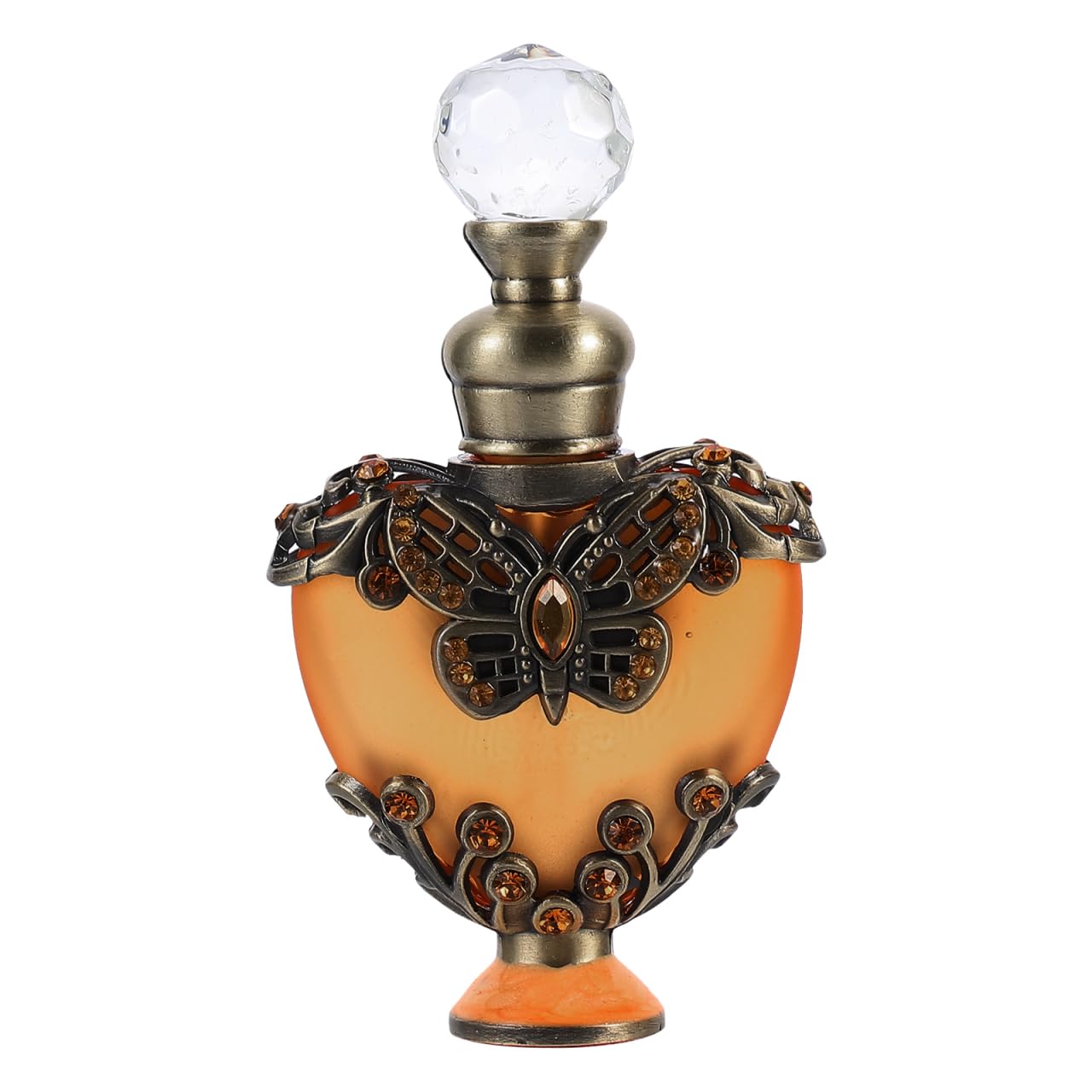 Healifty Heart Shaped Perfume Bottle Vintage Refillable Empty Perfume Bottle for Travel Cosmetic Sample Essential Oil Fragrance Storage Romantic Wedding Gift 3.54 X 2.16 X 0.86 in