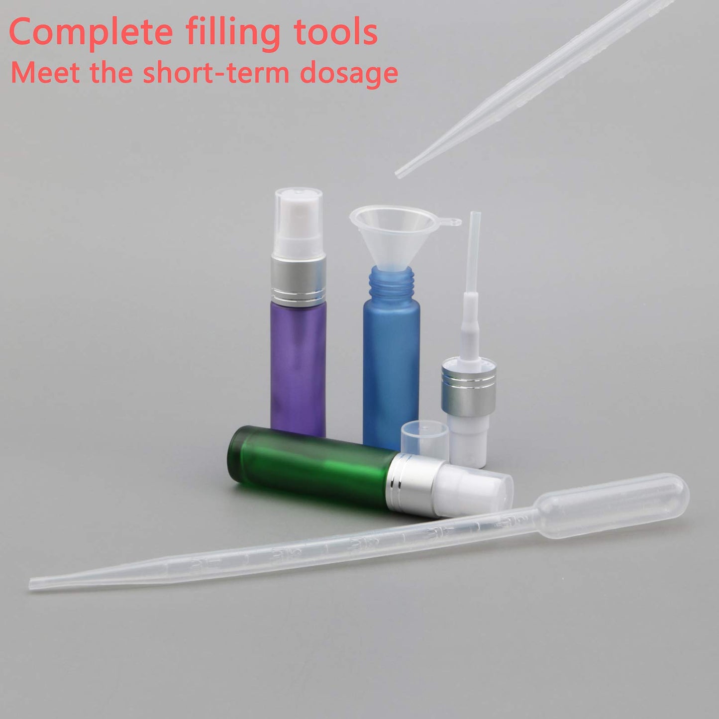 Kesell 10 Pack Perfume Bottles Refillable 10ml Frosted Glass Spray Bottle Empty Mist Sample Vials for Travel with Funnels and Droppers