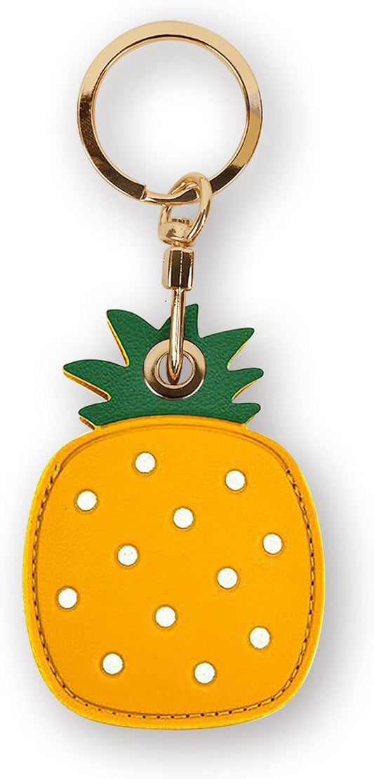 Leather Keychain Case Holder Compatible with Apple AirTag, GPS Airtag Keychain Finder Tracker with Key Ring, Anti-Scratch Protective Air Tag Cover