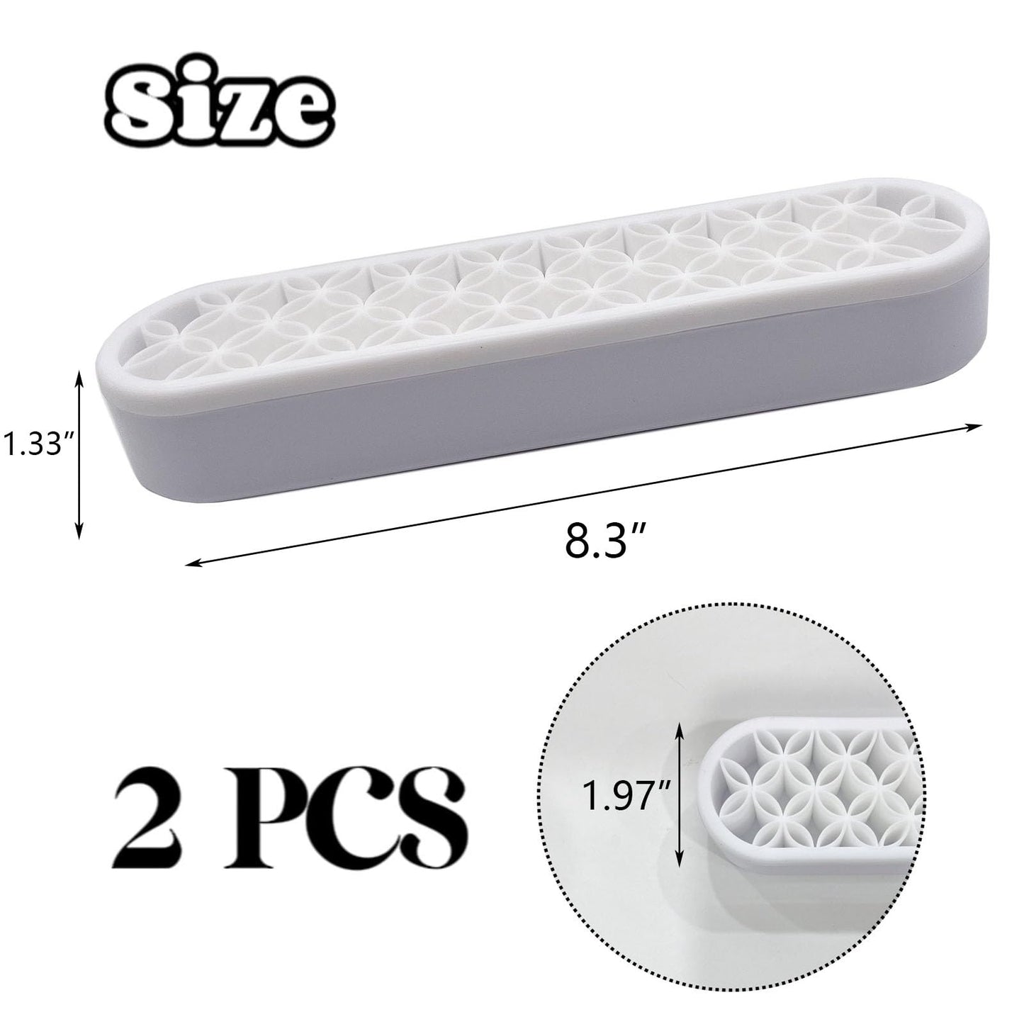 TANG SONG 2 PCS Silicone Make up Brush Holder Cosmetic Storage Box Desktop Organizers (White)