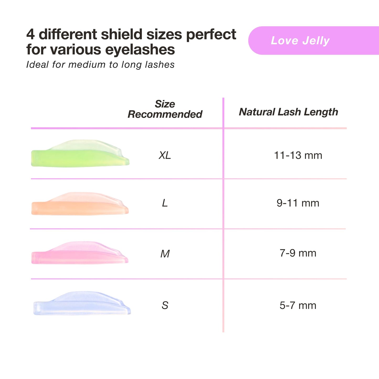 Curacoro Lash Lift Shields, 8 Pcs/4 Sizes Eyelash Perm Pad, Lash Rods for Eyelash Curling and Lifting, Reusable Silicone Tools for Perm Lamination