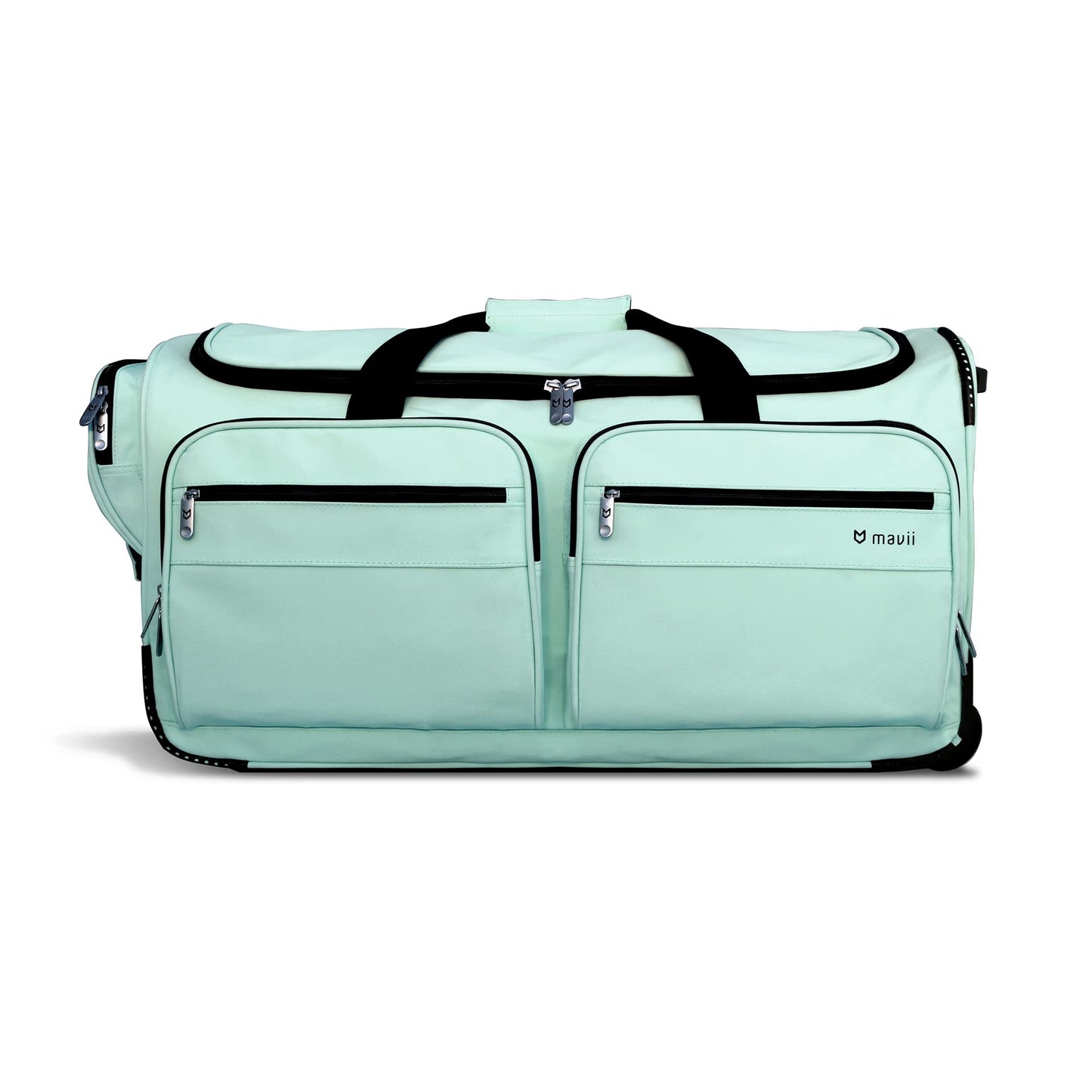 Mavii Dance Bag with Garment Rack, 28 Inch Rolling Duffel, Ideal for Competitions & Travel, Water-resistant/Wipe-clean Fabric, Lightweight Aluminum Rack, Wheeled Upright Luggage, Mint