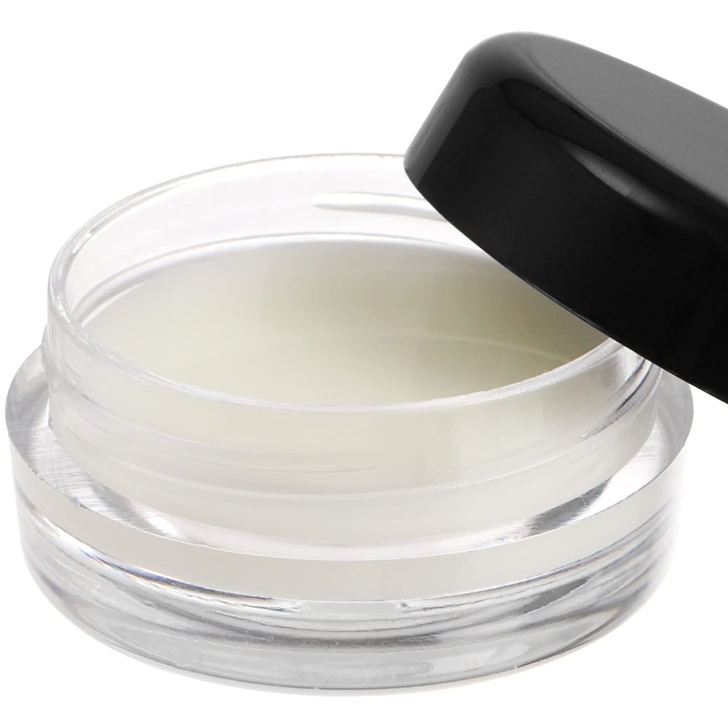 Tosnail 120 Pieces Clear Plastic Jars with Black Lids, 3 Gram Round Storage Containers Lip Balm Containers Beads Organizer